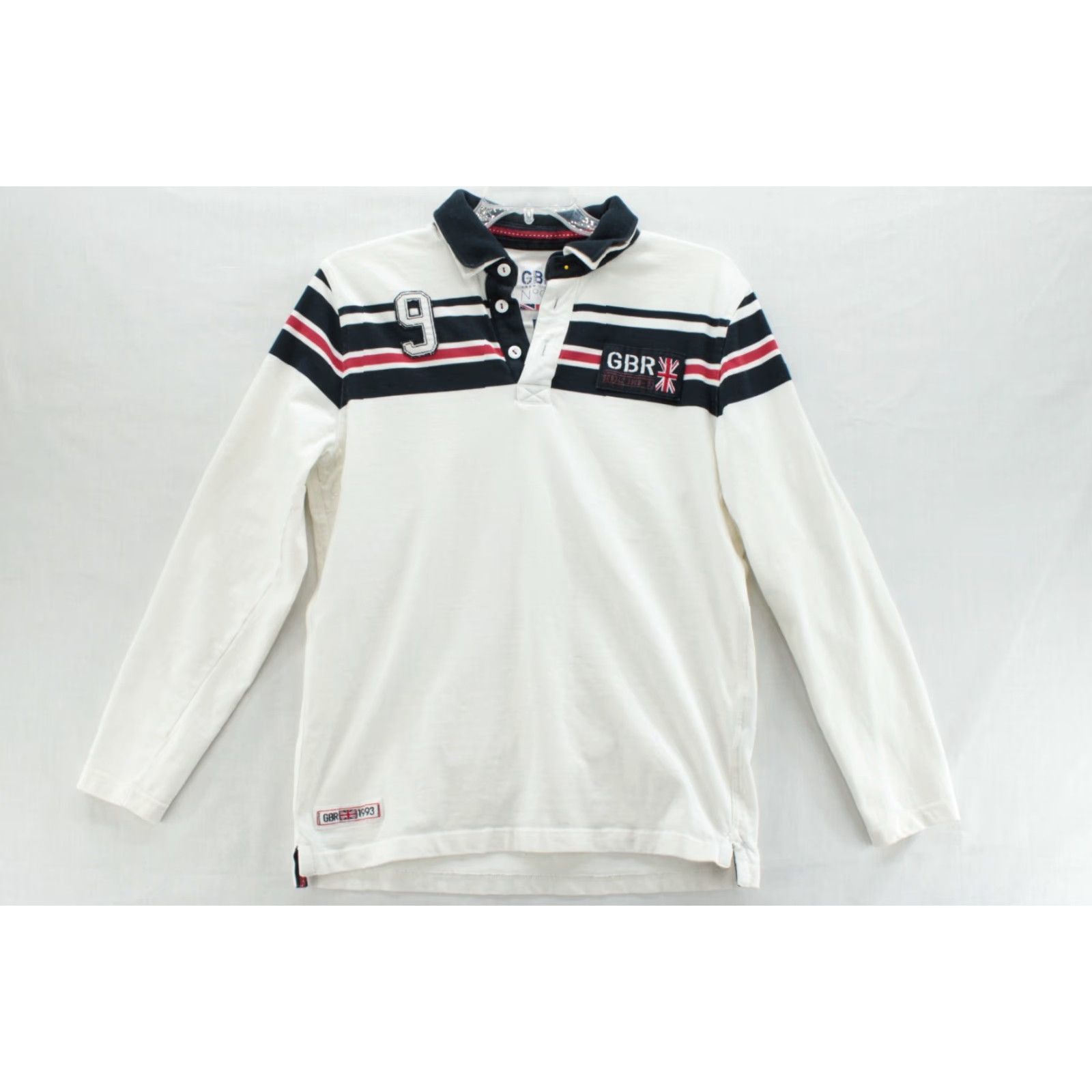 Vintage VINTAGE Crew Clothing Rugby Shirt Mens M White Blue Stripe Long Sleeve Shirt Size US M / EU 48-50 / 2 - 2 Thumbnail