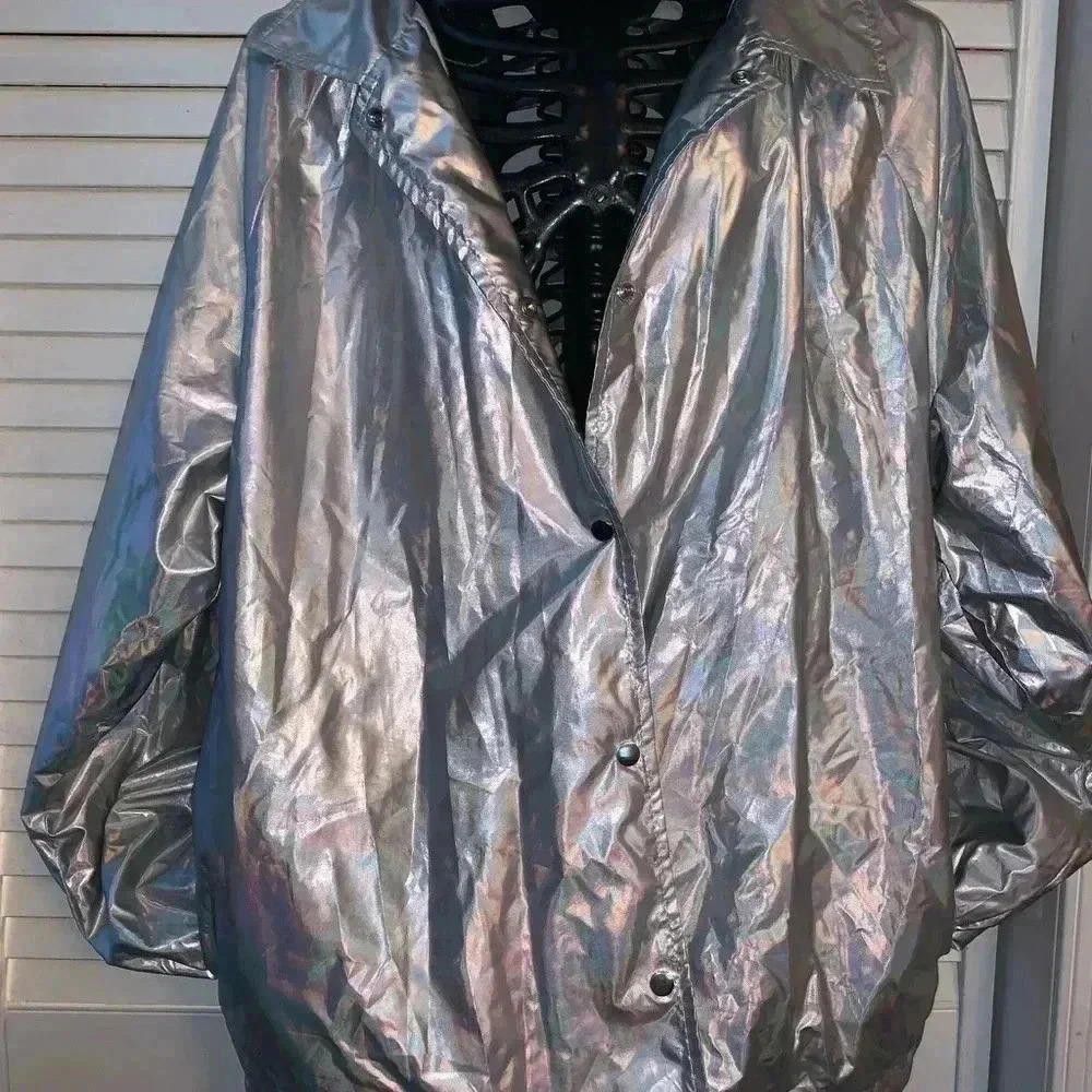 Designer Vintage Iridescent Casual Jacket Size M / US 6-8 / IT 42-44 - 4 Thumbnail