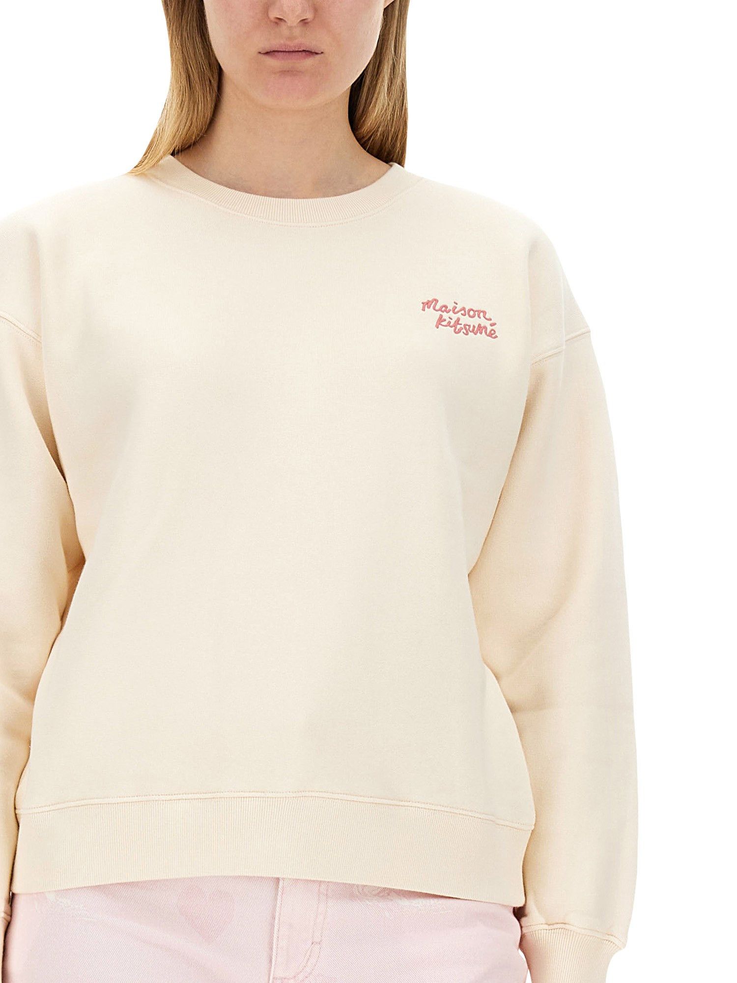 Maison Kitsune o1s22i1n0724 Crewneck Sweatshirt in Pink Size S / US 4 / IT 40 - 3 Thumbnail