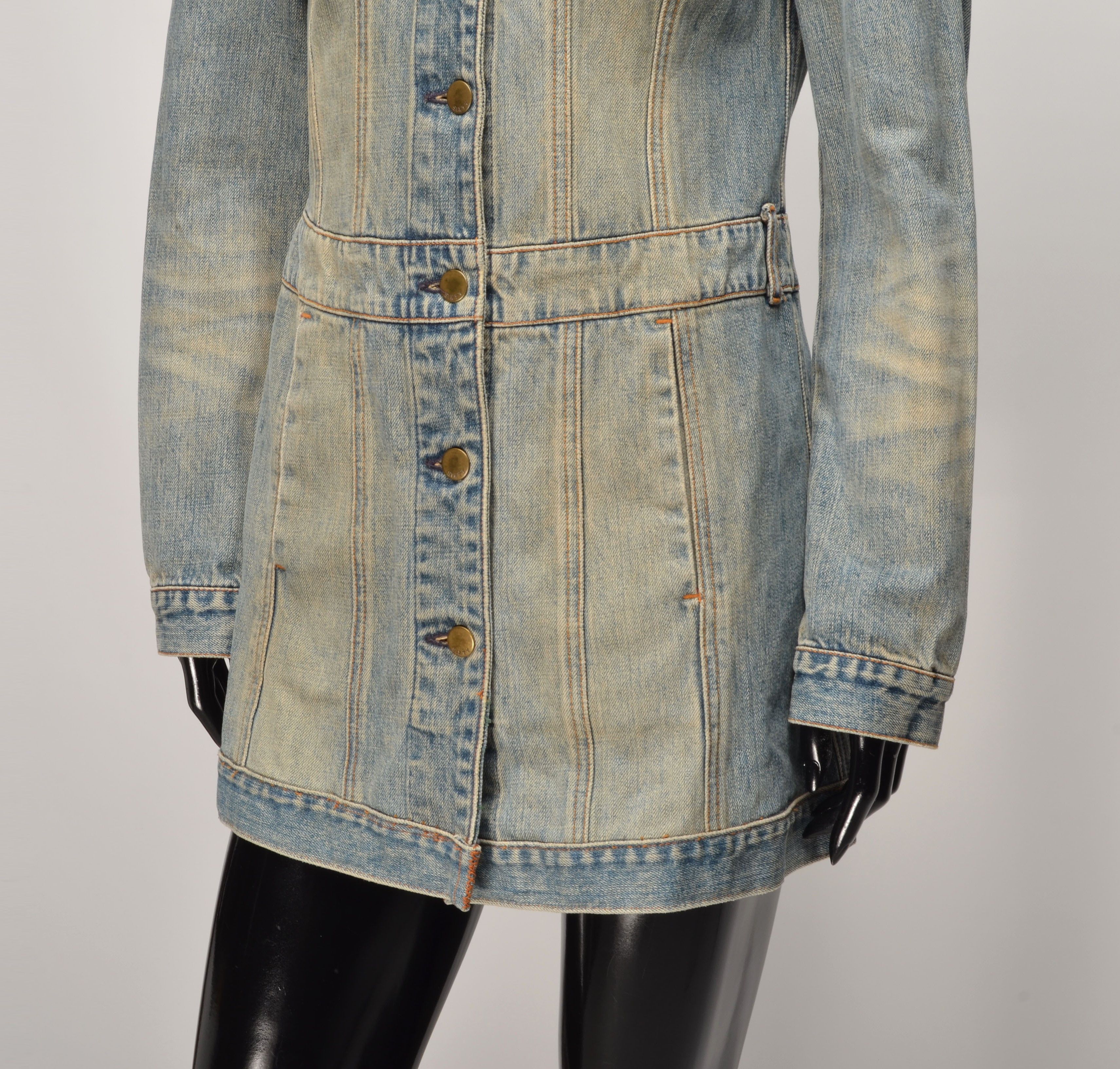 Miss Sixty Vintage Miss Sixty Y2K Blue Long Denim Jacket Size M / US 6-8 / IT 42-44 - 12 Thumbnail