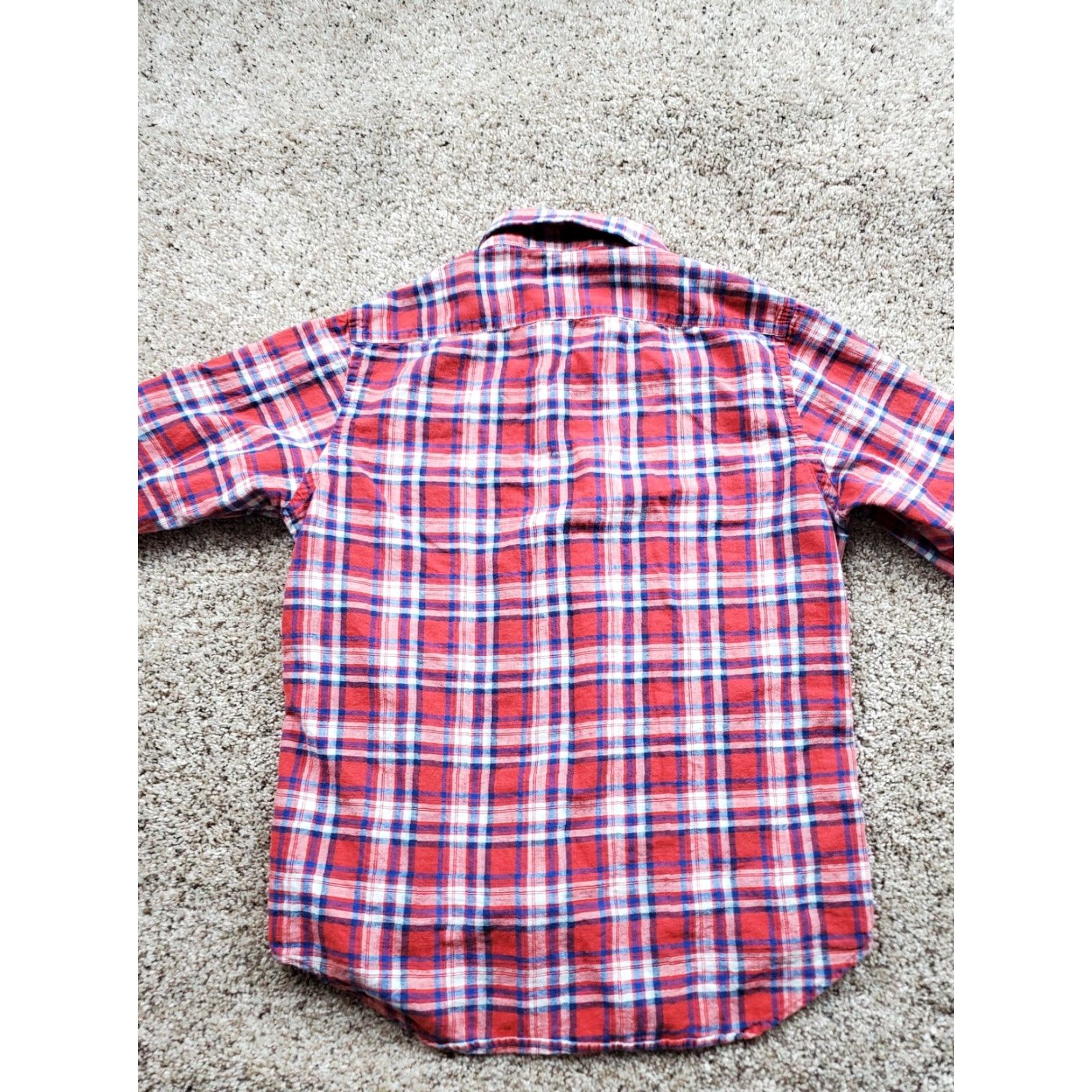 Banana Republic Banana Republic Shirt Mens Medium Red Blue Plaid Linen Cotton Button-Up Casual Long Sleeve Collared Button-Front Size US M / EU 48-50 / 2 - 7 Thumbnail