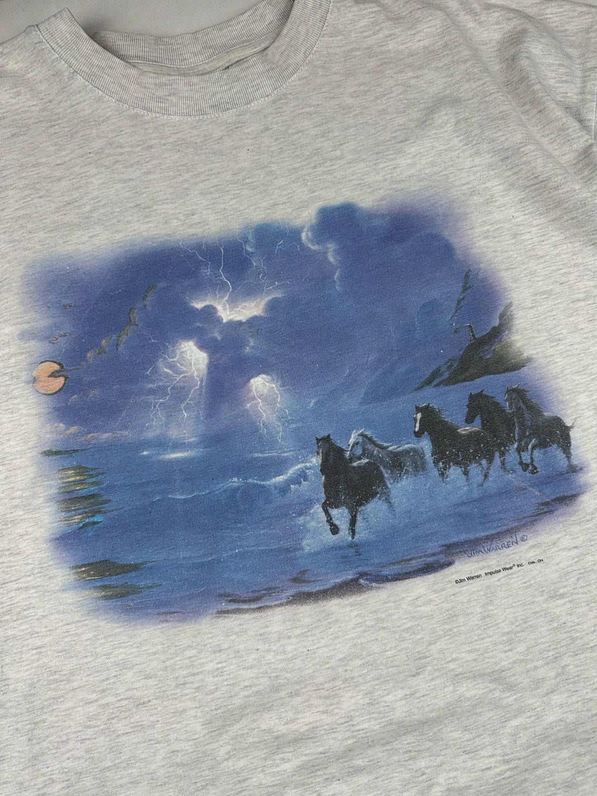 Vintage Vintage 90’s Thunder horses t-shirt art tee Size US XL / EU 56 / 4 - 5 Thumbnail
