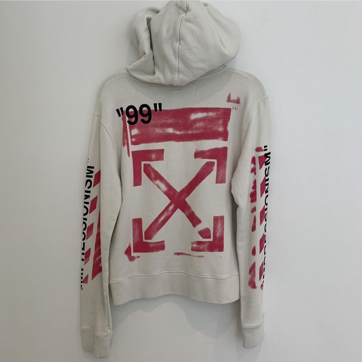 Off-White Off-White Diag Stencil Impressionism 2019 Hoodie White/Pink Size US S / EU 44-46 / 1 - 1 Thumbnail