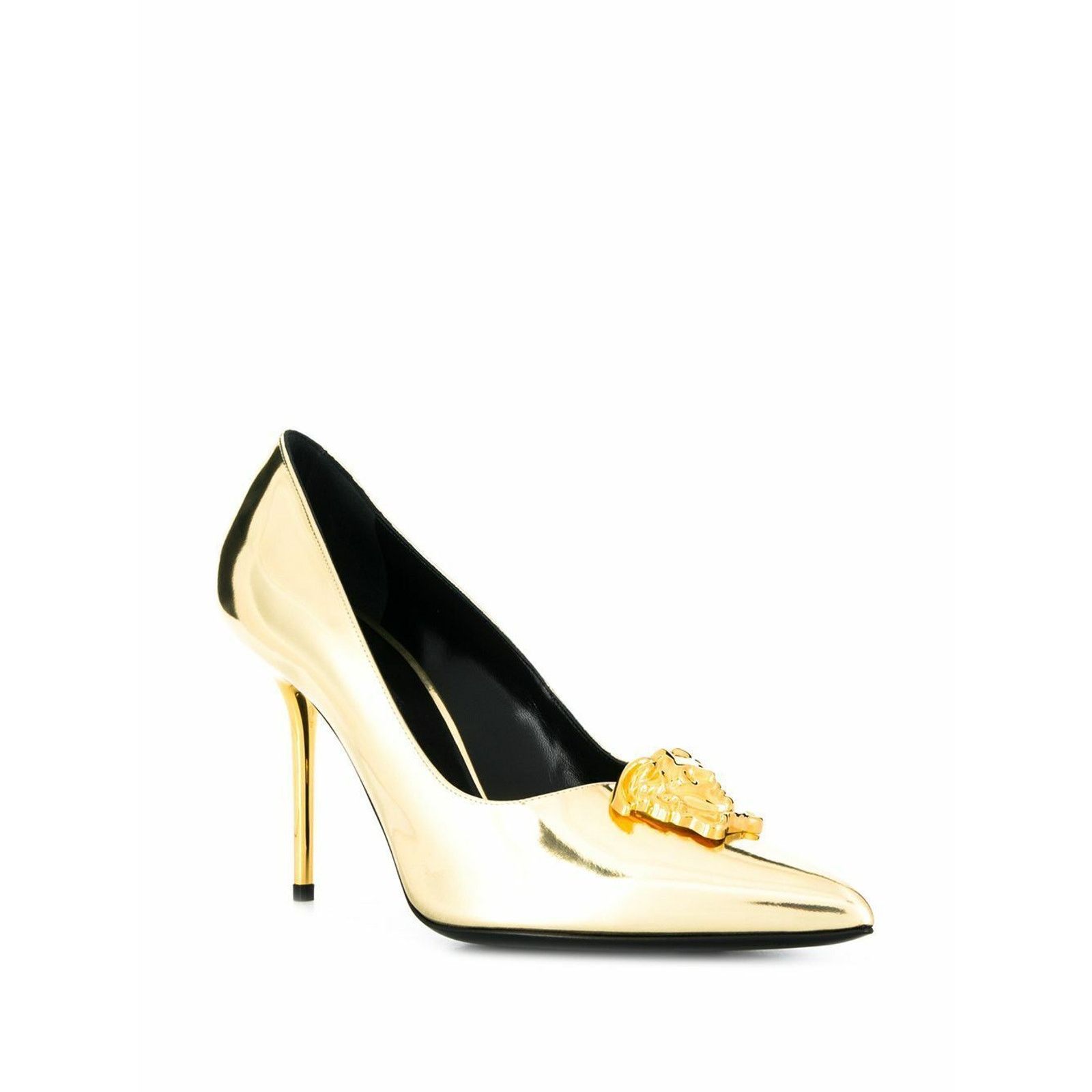 Versace Medusa Head Palazzo Tribute Patent Leather Heel Pump 38 Size US 8 / IT 38 - 2 Thumbnail