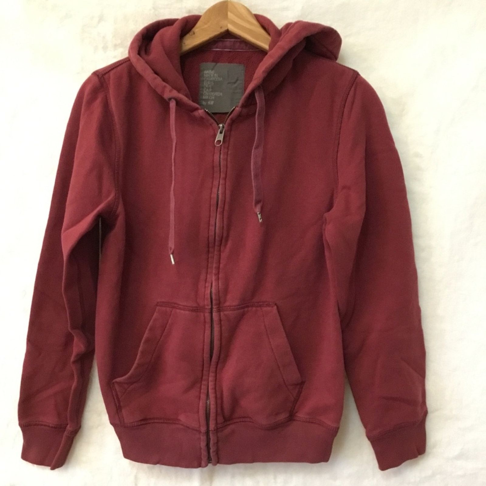 H&M H&M Burgundy Zip-Up Hoodie Size S / US 4 / IT 40 - 1 Thumbnail