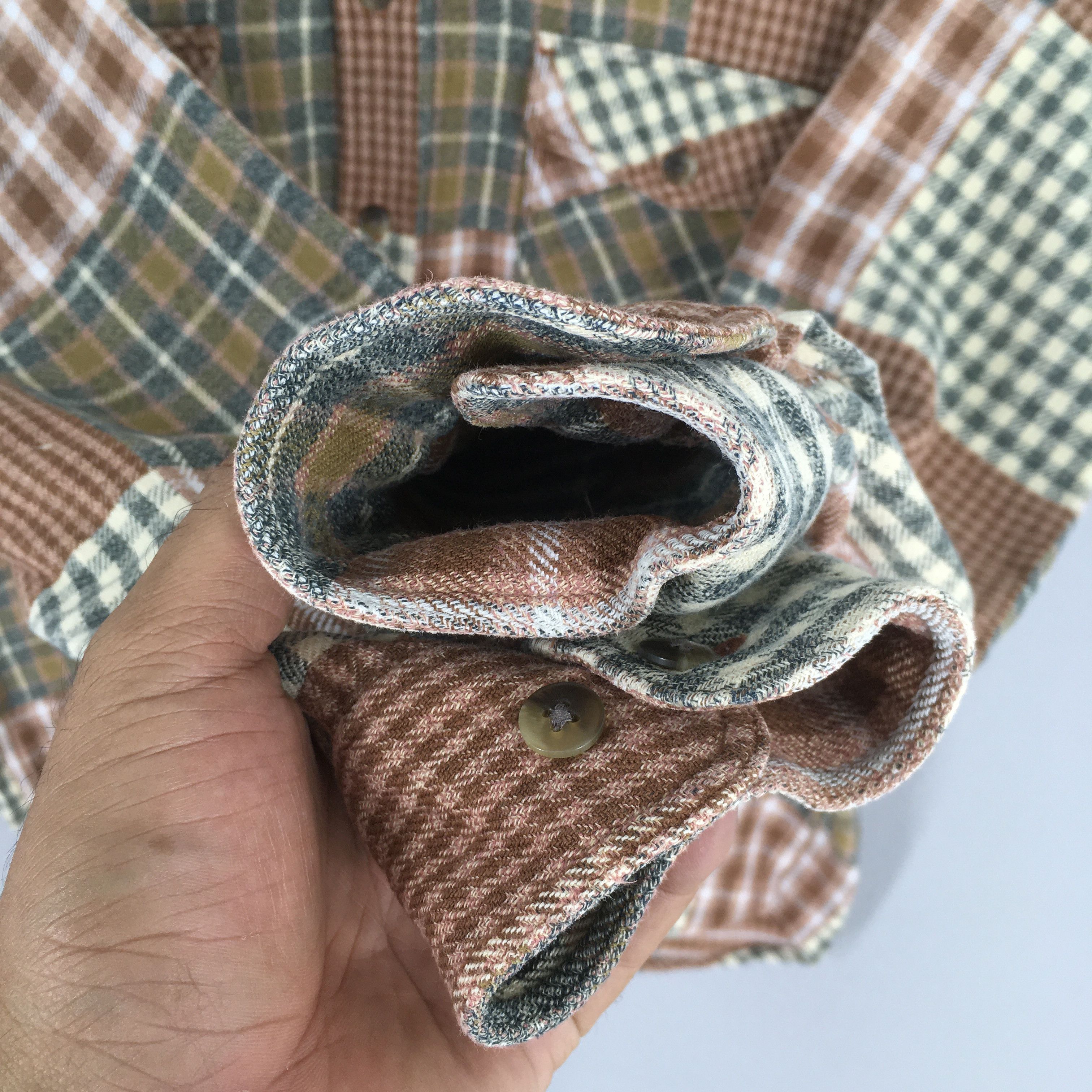 Vintage Vintage 90s Patchwork Tartan Flannel Shirt Large Size US L / EU 52-54 / 3 - 4 Thumbnail