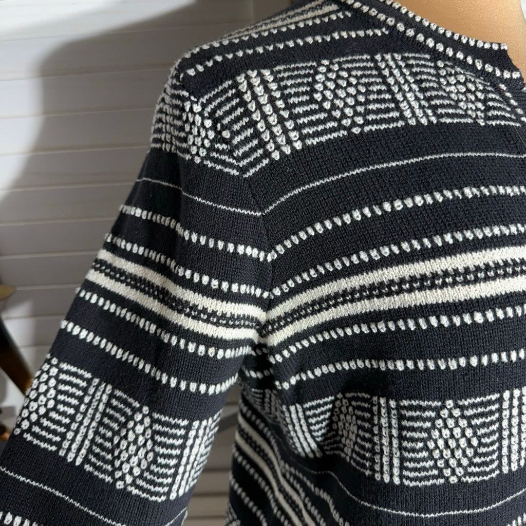 Vintage Loft boho cardigan black white diamond knit open style XL Size XL / US 12-14 / IT 48-50 - 6 Thumbnail