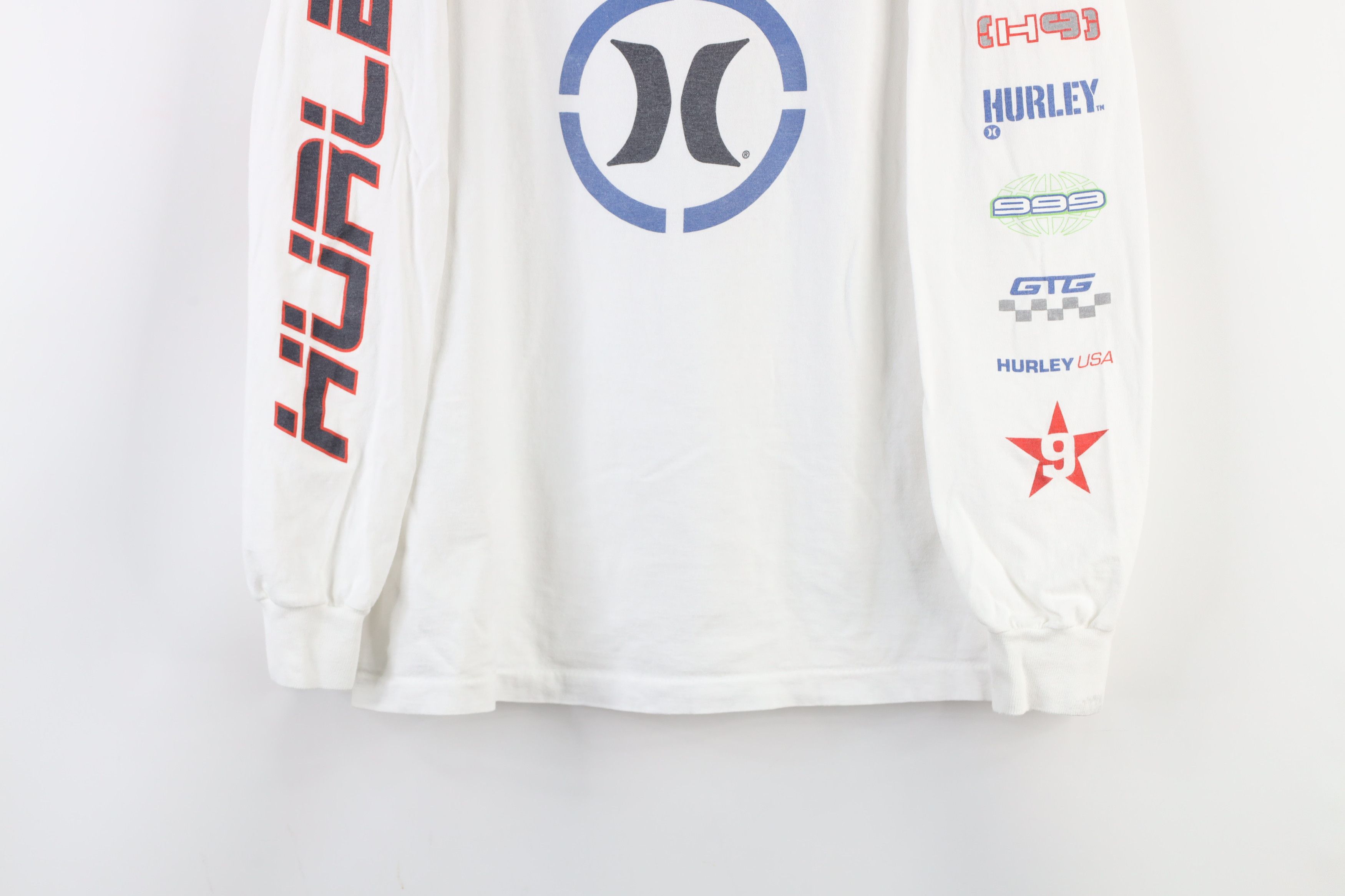 Hurley Vintage 90s Hurley t Surfing Long Sleeve T-Shirt White USA Size US L / EU 52-54 / 3 - 3 Thumbnail