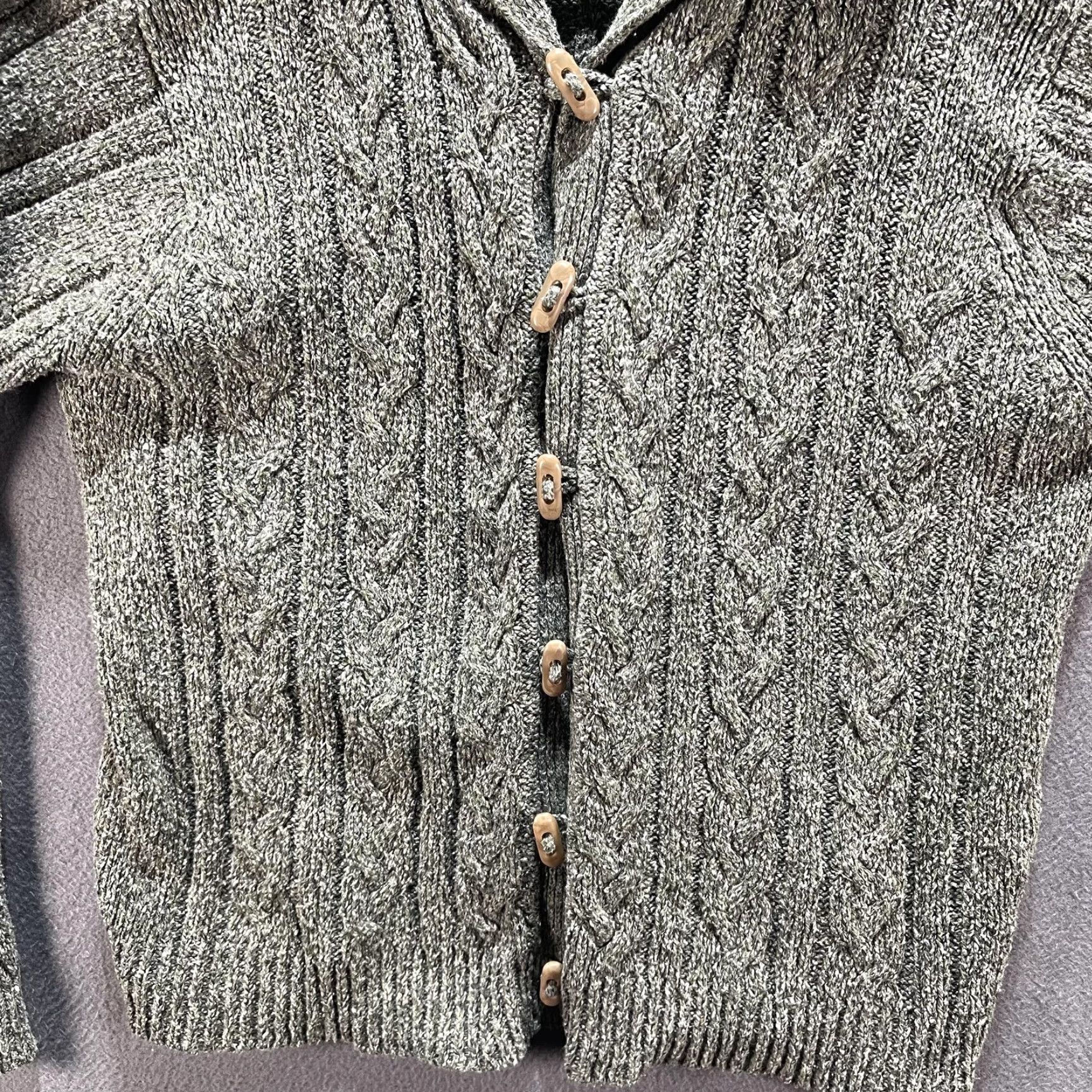 Vintage Columbia Sweater Womens Large Gray Hooded Button Up Cardigan Knit Outdoors Size L / US 10 / IT 46 - 5 Thumbnail