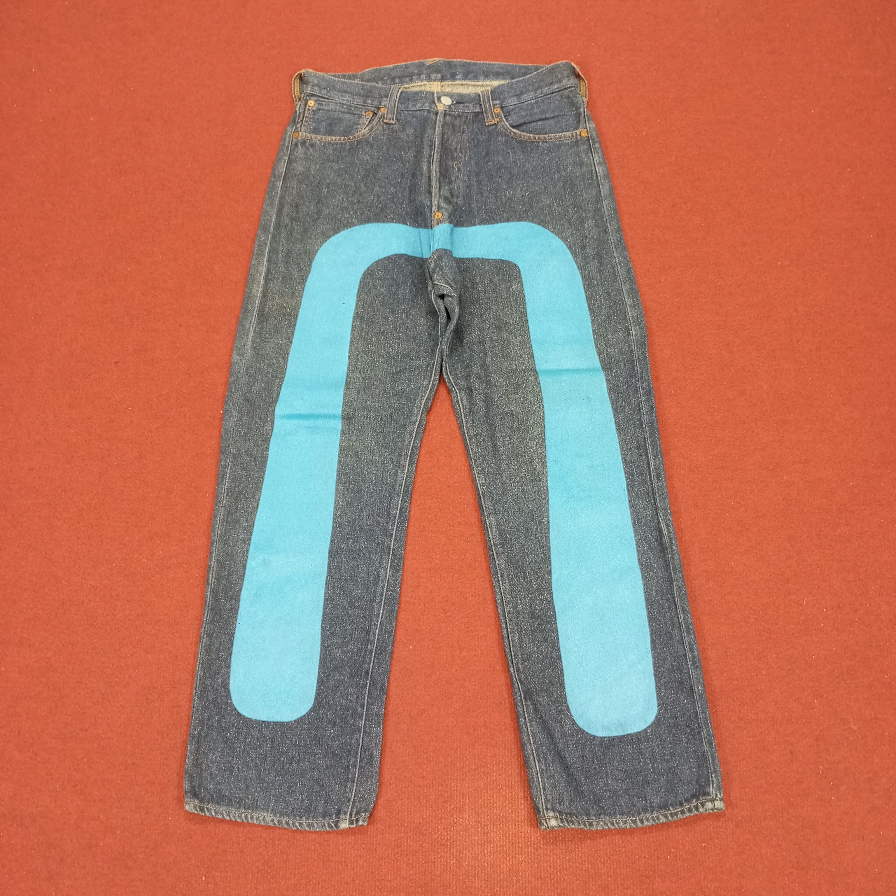 Japanese Brand × Vintage Evisu Jeans Streetwear Custom Daicock Style Size US 31 - 1 Thumbnail