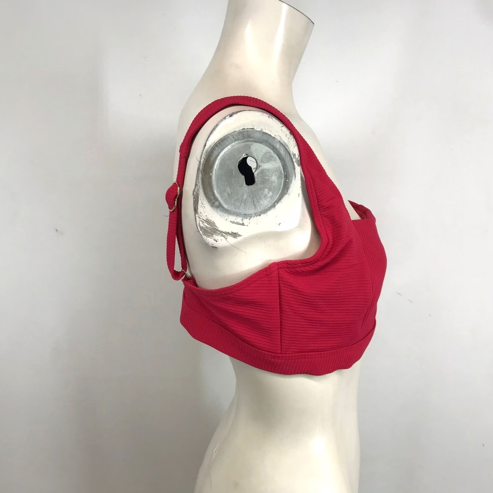 Vintage Sea Level Australia Red Ribbed Square Neck Bikini Top Adjustable Straps Size 10 Womens Size M / US 6-8 / IT 42-44 - 4 Thumbnail