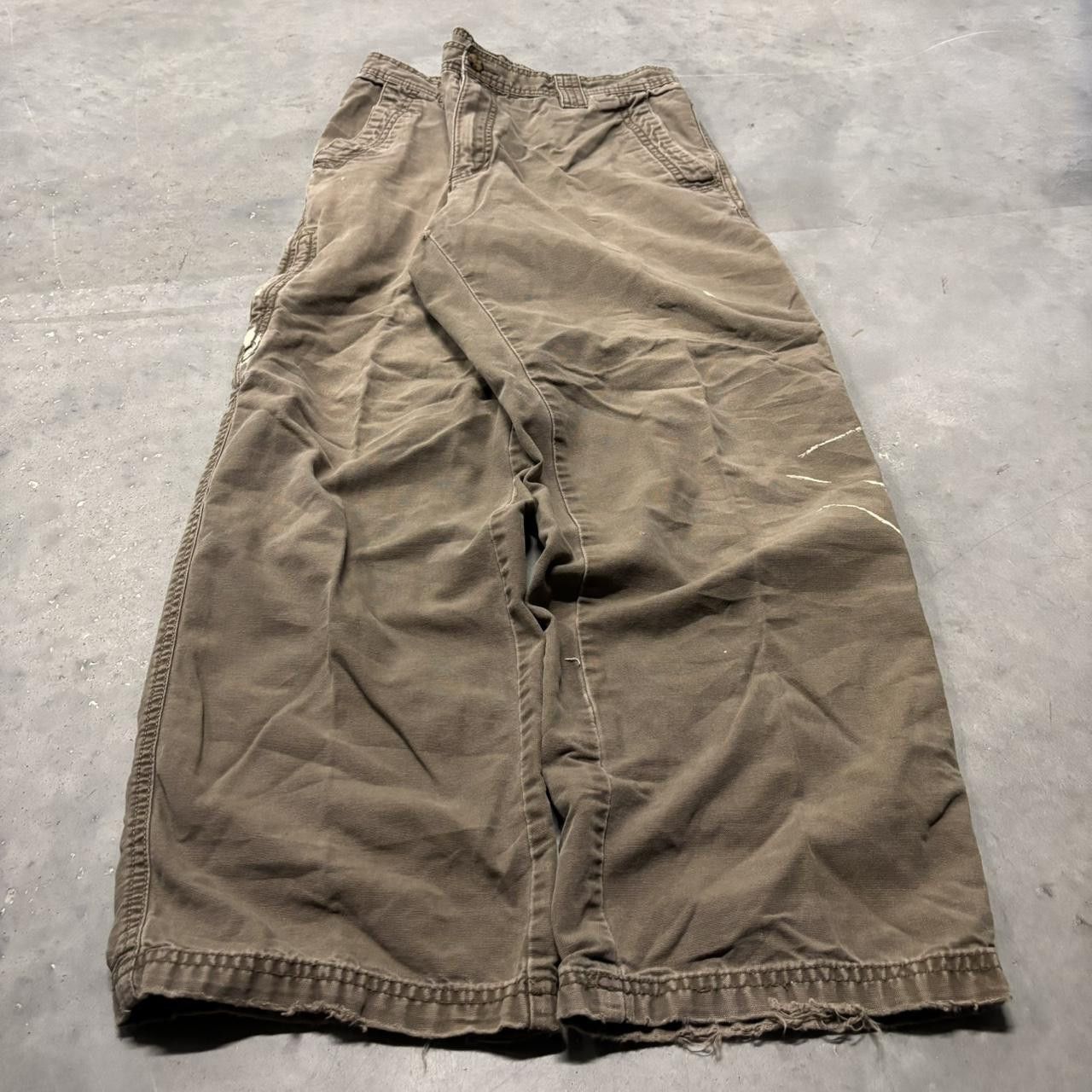 Japanese Brand × Vintage Crazy Vintage Y2K/2000s Faded Brown Streetwear Workwear Pants! Size US 32 / EU 48 - 3 Thumbnail