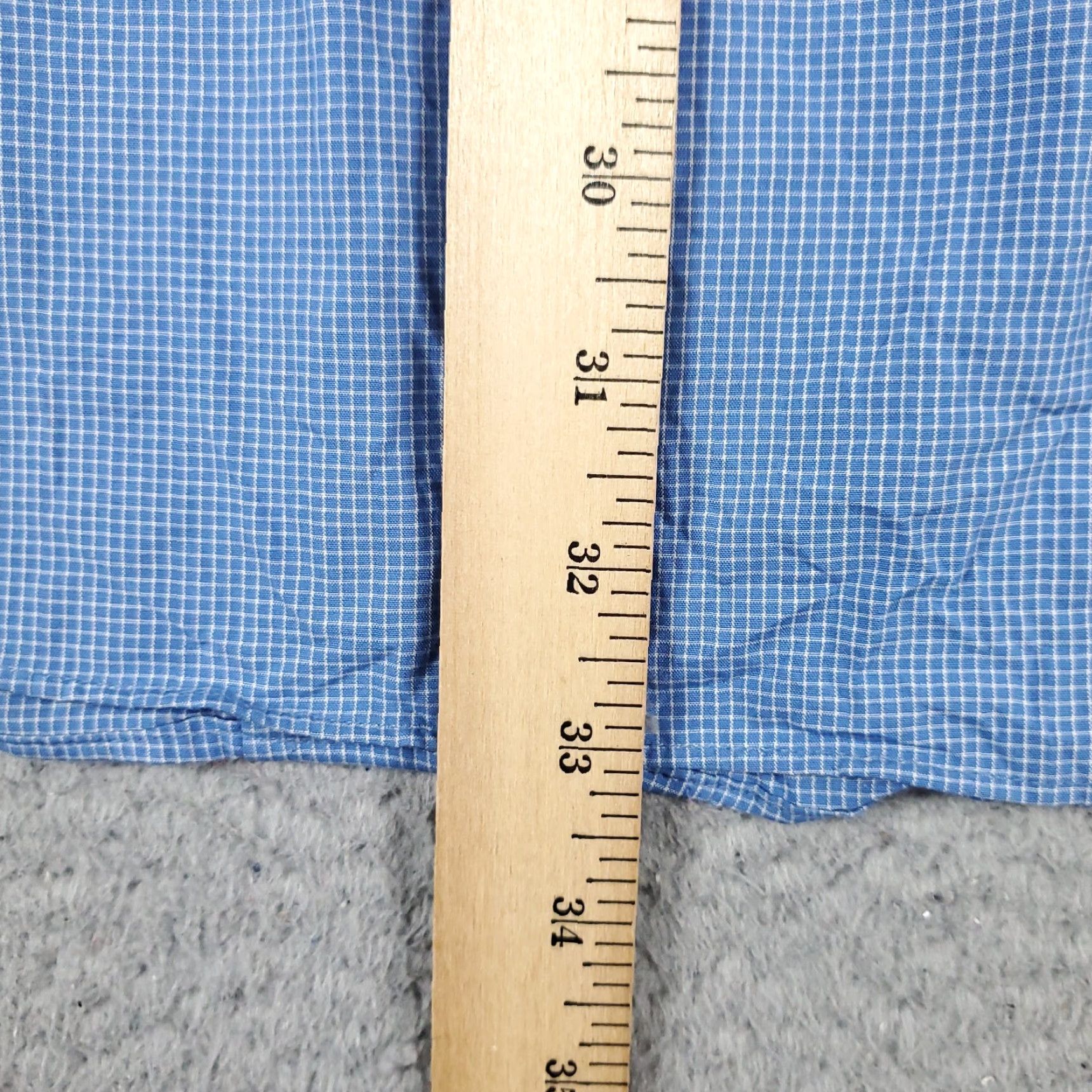 Tommy Hilfiger TOMMY HILFIGER Dress Shirt Mens 16 Blue Check Button-Up Long Sleeve Classic Preppy Size 42R - 4 Thumbnail