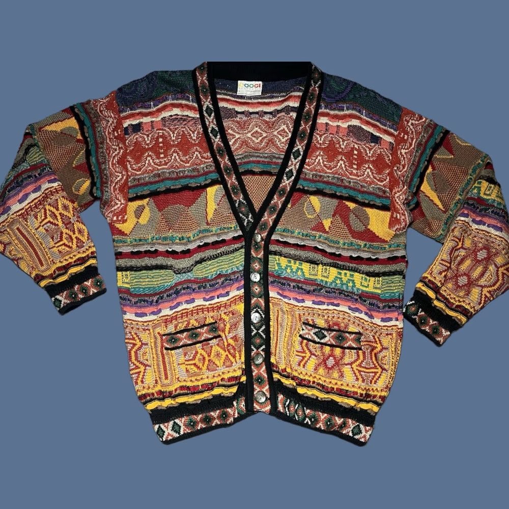 VINTAGE COOGI Cardigan Sweater Unisex Adults Small 100% Cotton