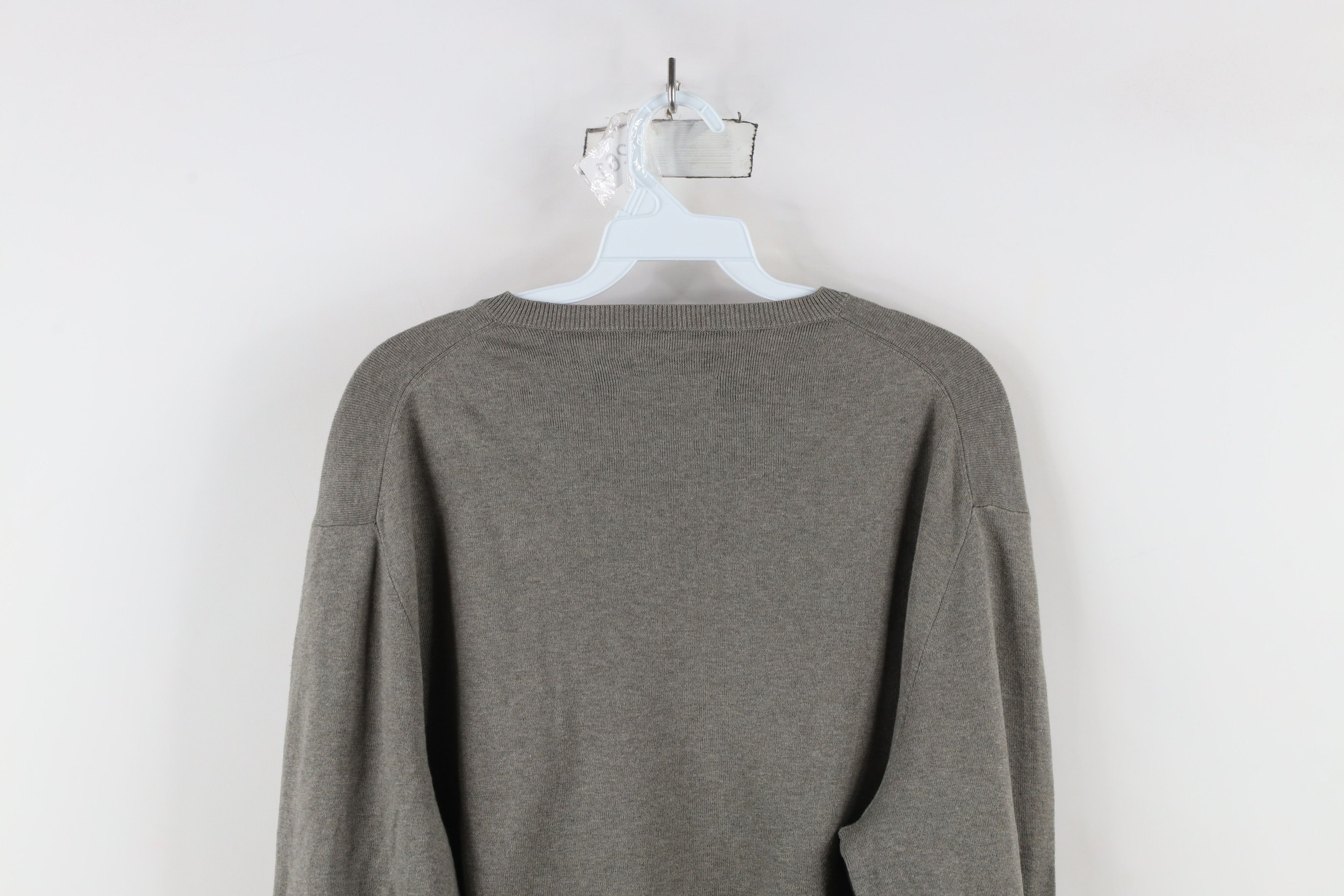 Ralph Lauren × Vintage Vintage 90s Ralph Lauren Knit V-Neck Sweater Heather Gray Size US XL / EU 56 / 4 - 10 Thumbnail