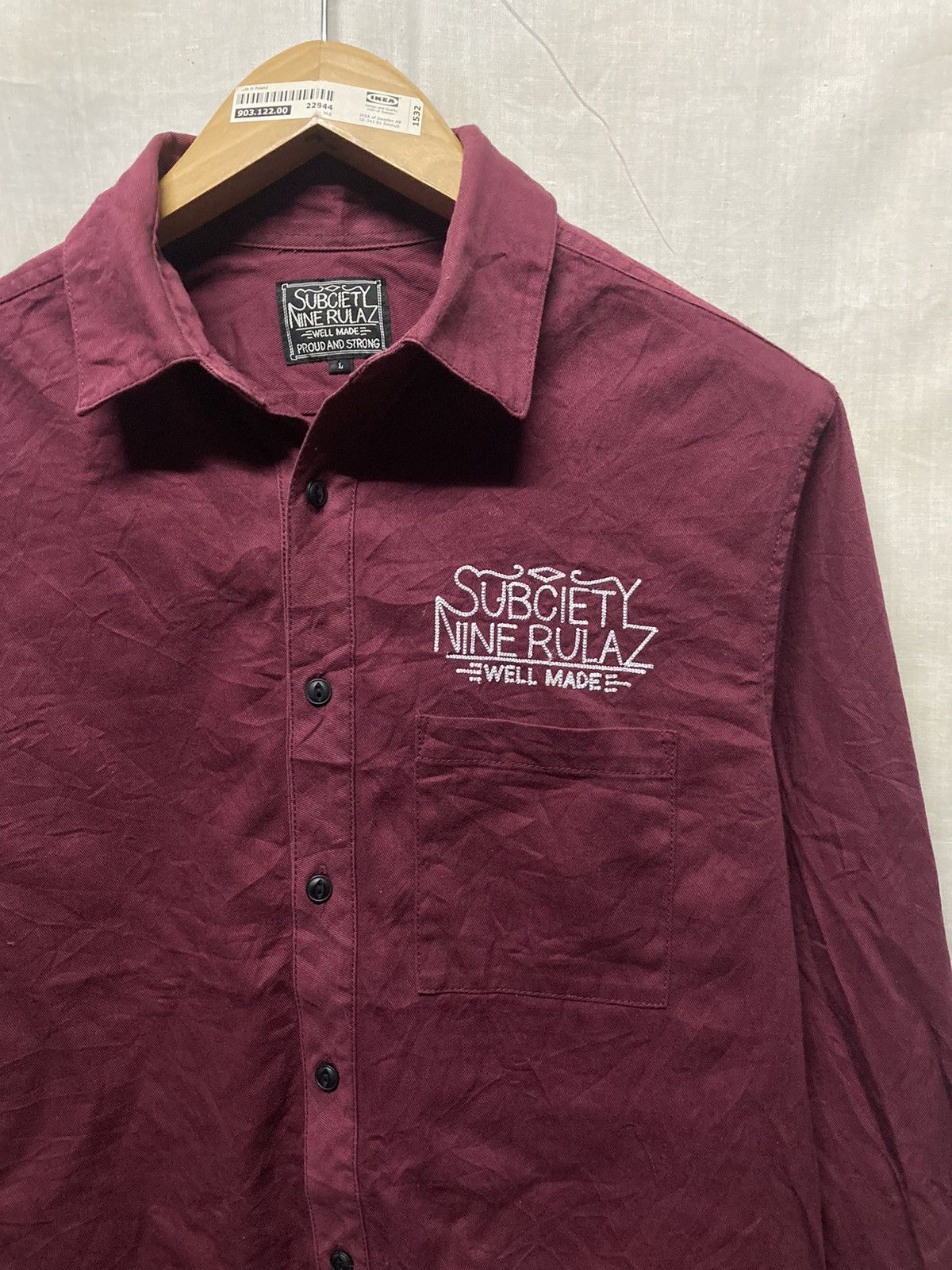Japanese Brand Subciety x Nine Rulaz Line Embroidered Shirts Size US L / EU 52-54 / 3 - 4 Thumbnail