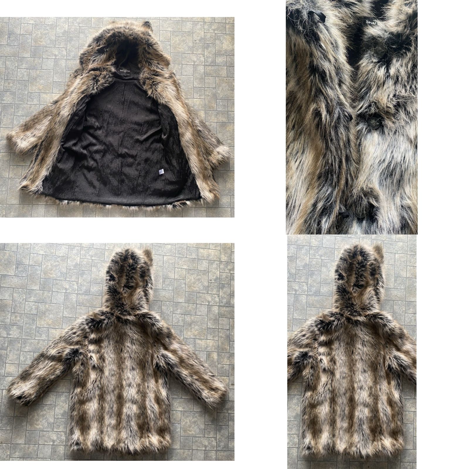 Vintage SpiritHoods Authentic Grey Wolf Classic Faux Fur Coat With Ears Unisex Small Size S / US 4 / IT 40 - 9 Thumbnail