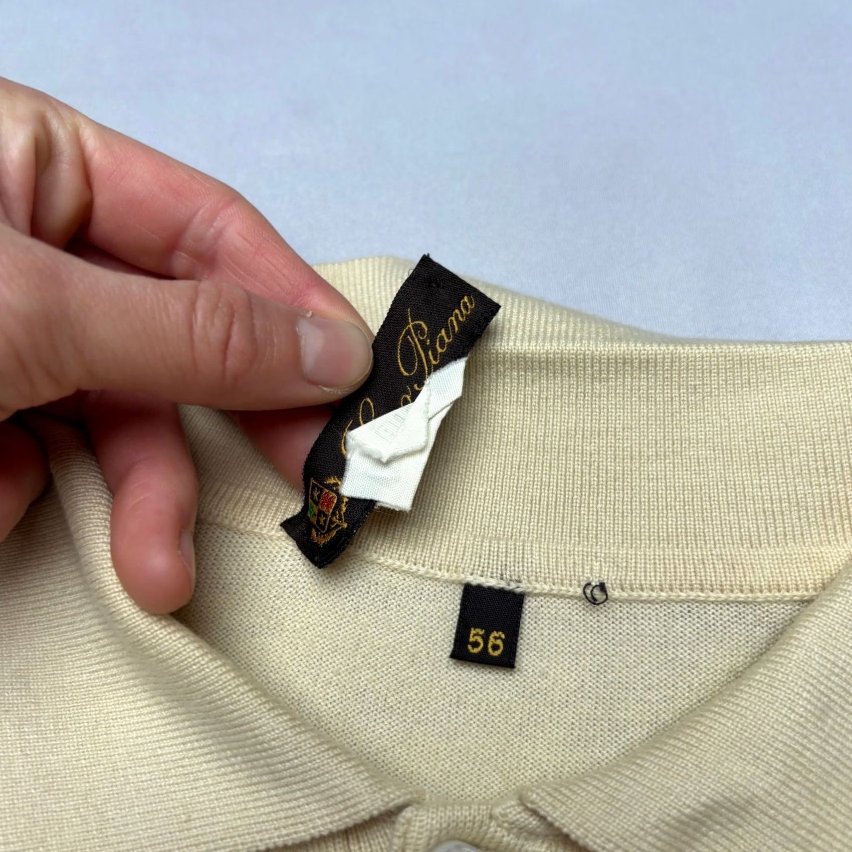 Loro Piana Loro Piana Polo Shirt Cotton Sweater Long Sleeve Men's 2XL Cream Quiet Luxury Size US XXL / EU 58 / 5 - 5 Thumbnail