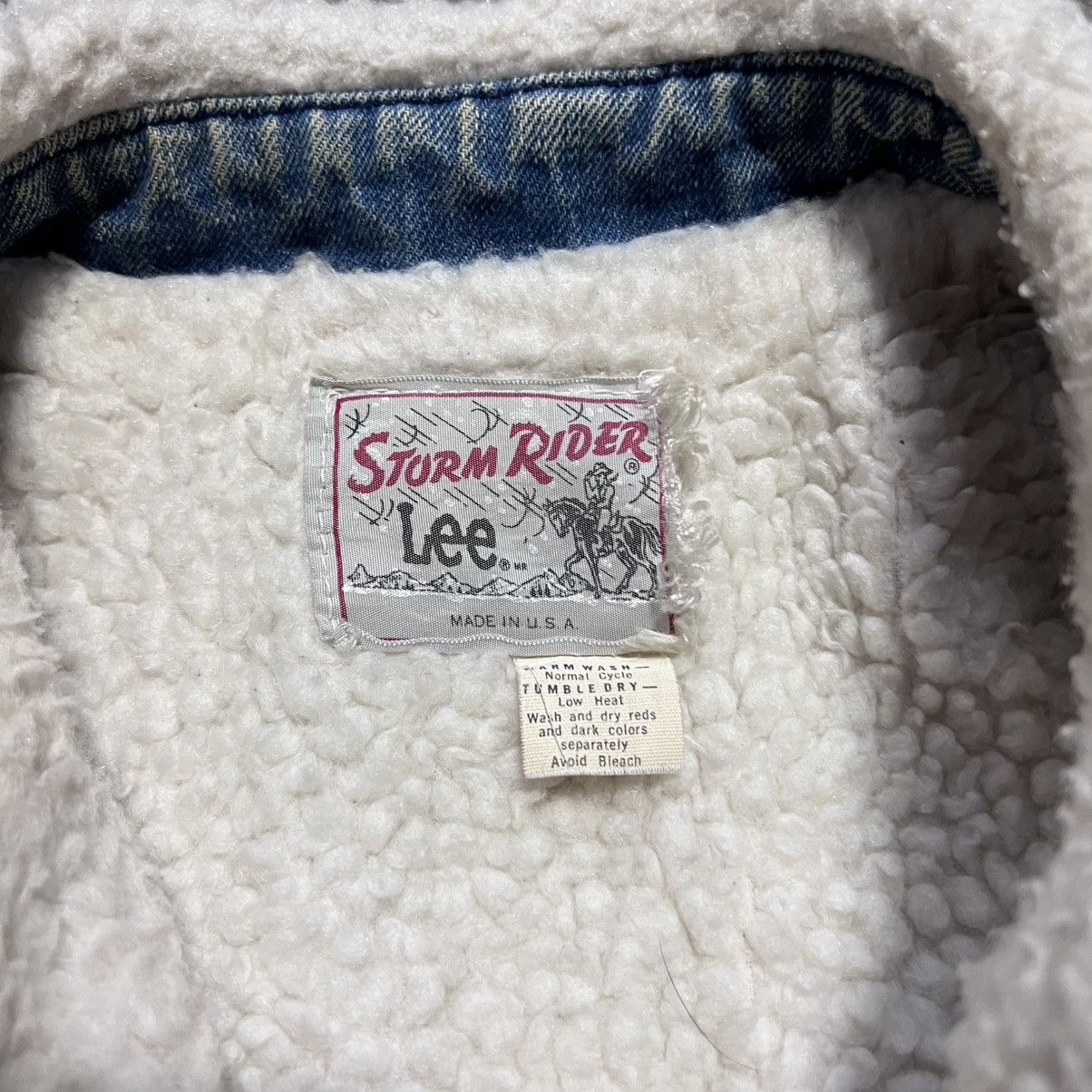 Lee Vintage 80s Lee Storm Rider Denim Jacket Sherpa Lined USA Size US XL / EU 56 / 4 - 12 Thumbnail
