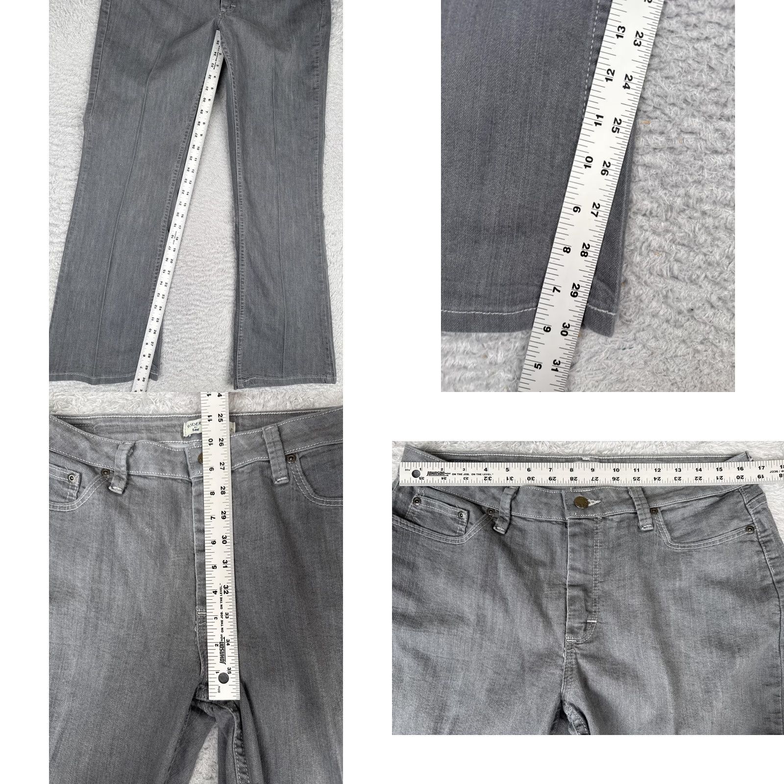 Lee Riders by Lee Bootcut Jeans Womens 12 Gray Medium Wash Mid Rise Stretch 32x30 Size 34" / US 12 / IT 48 - 8 Thumbnail
