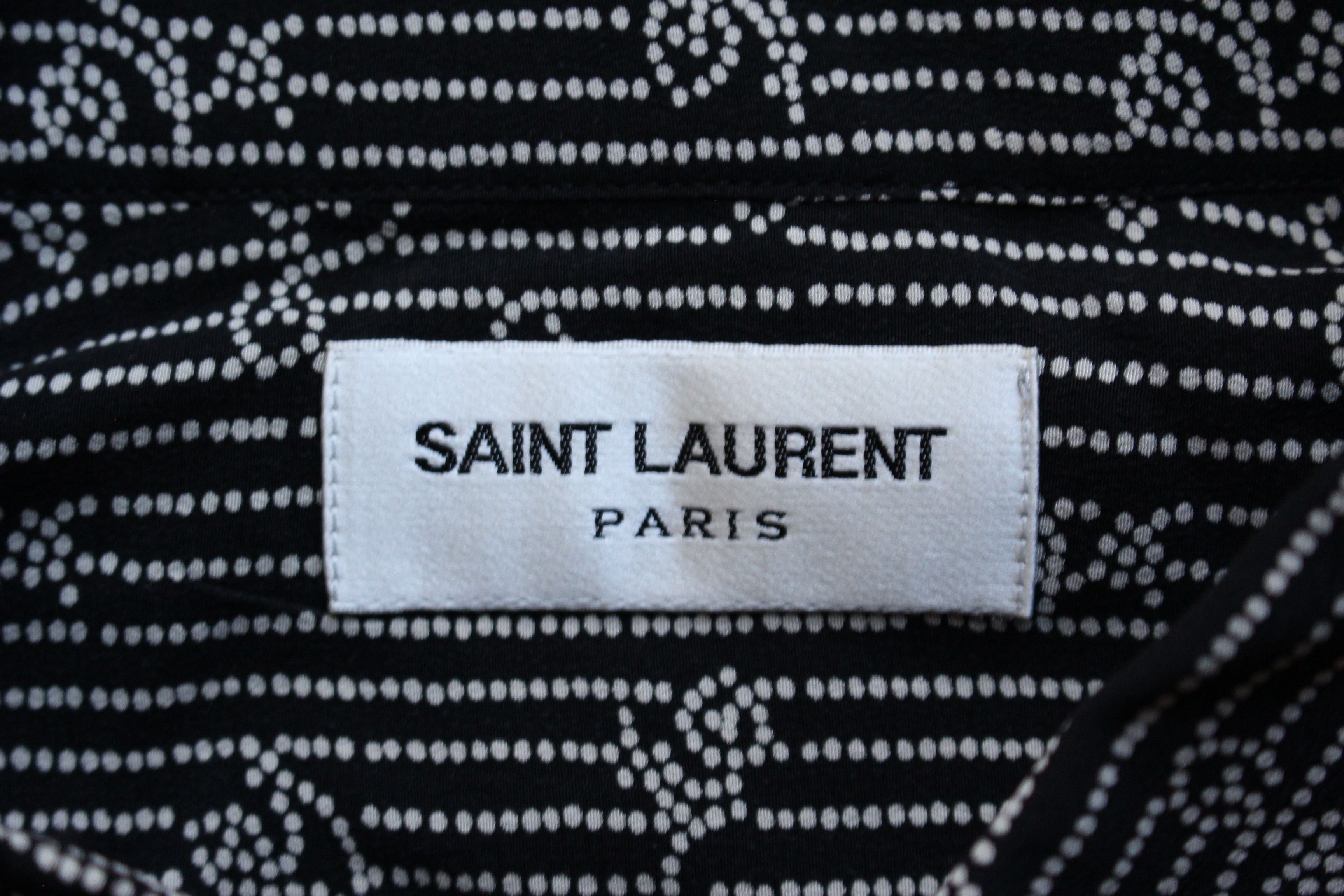 Saint Laurent Paris Printed Silk Shirt - SS18 Size US L / EU 52-54 / 3 - 3 Thumbnail