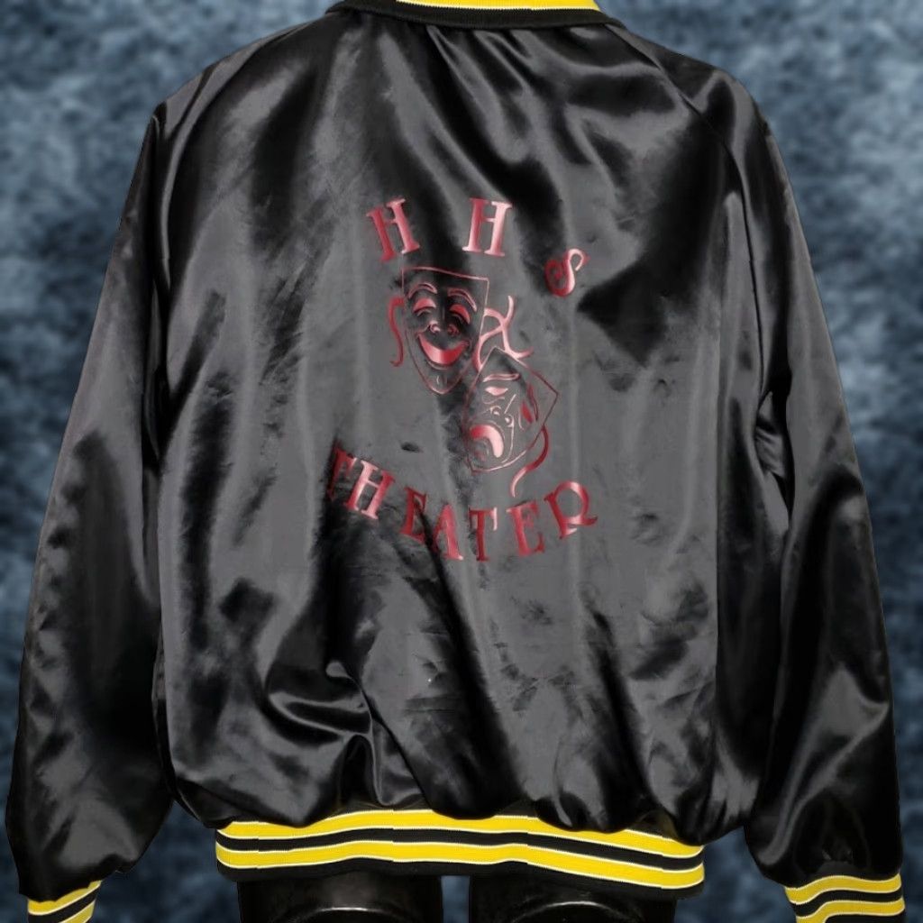 Vintage VINTAGE HHS Theater Satin Bomber Jacket Mens 2XL Black 90s USA Aristo Jac Bomber Jacket Mens 2XL Theater Satin Size US XXL / EU 58 / 5 - 1 Thumbnail
