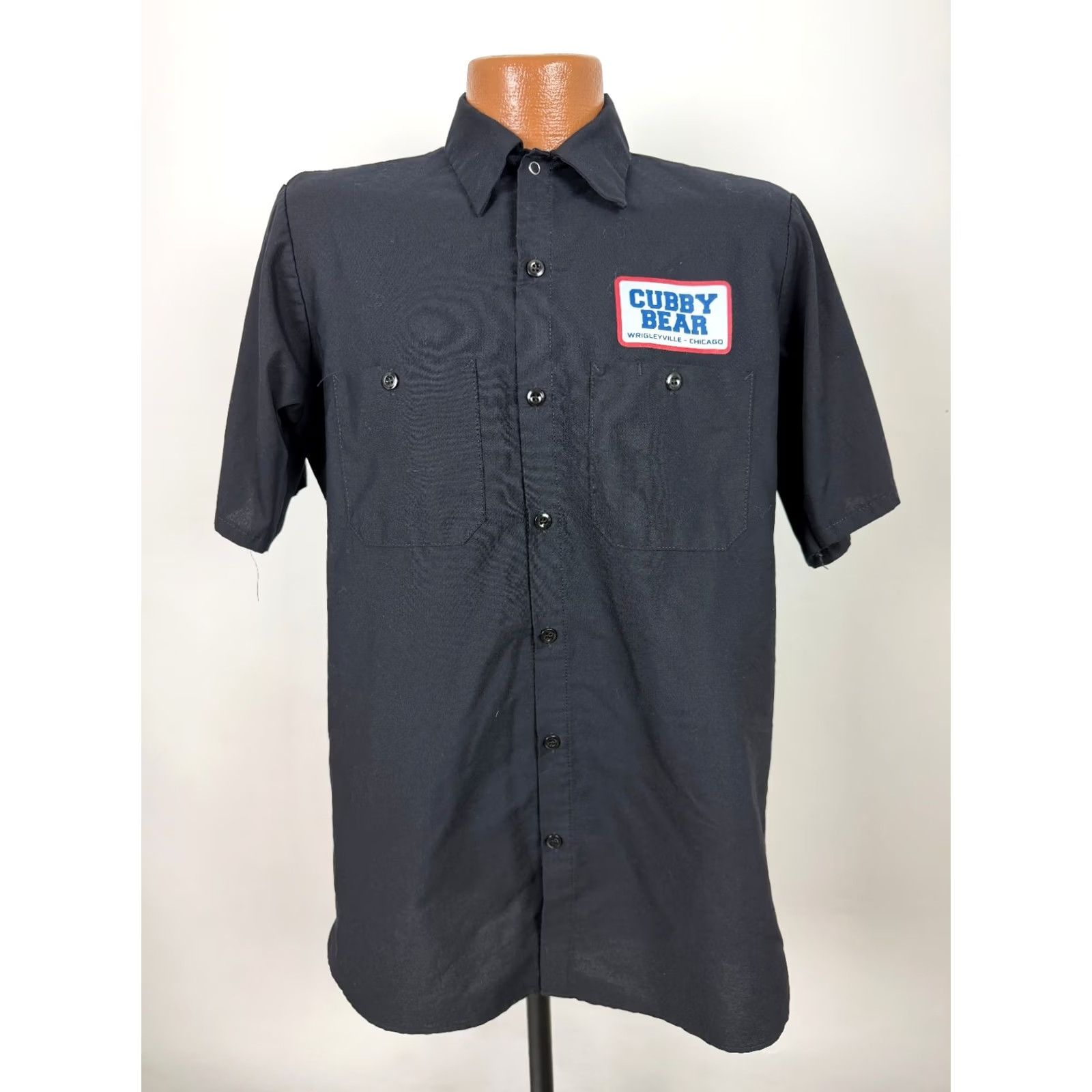 Red Kap VINTAGE Cubby Bear Chicago Shirt Red Kap Men M Black Cotton Polyester Button-Up Short Sleeve Geo: Outdoor Sports Pockets 90s Mens Size US M / EU 48-50 / 2 - 2 Thumbnail