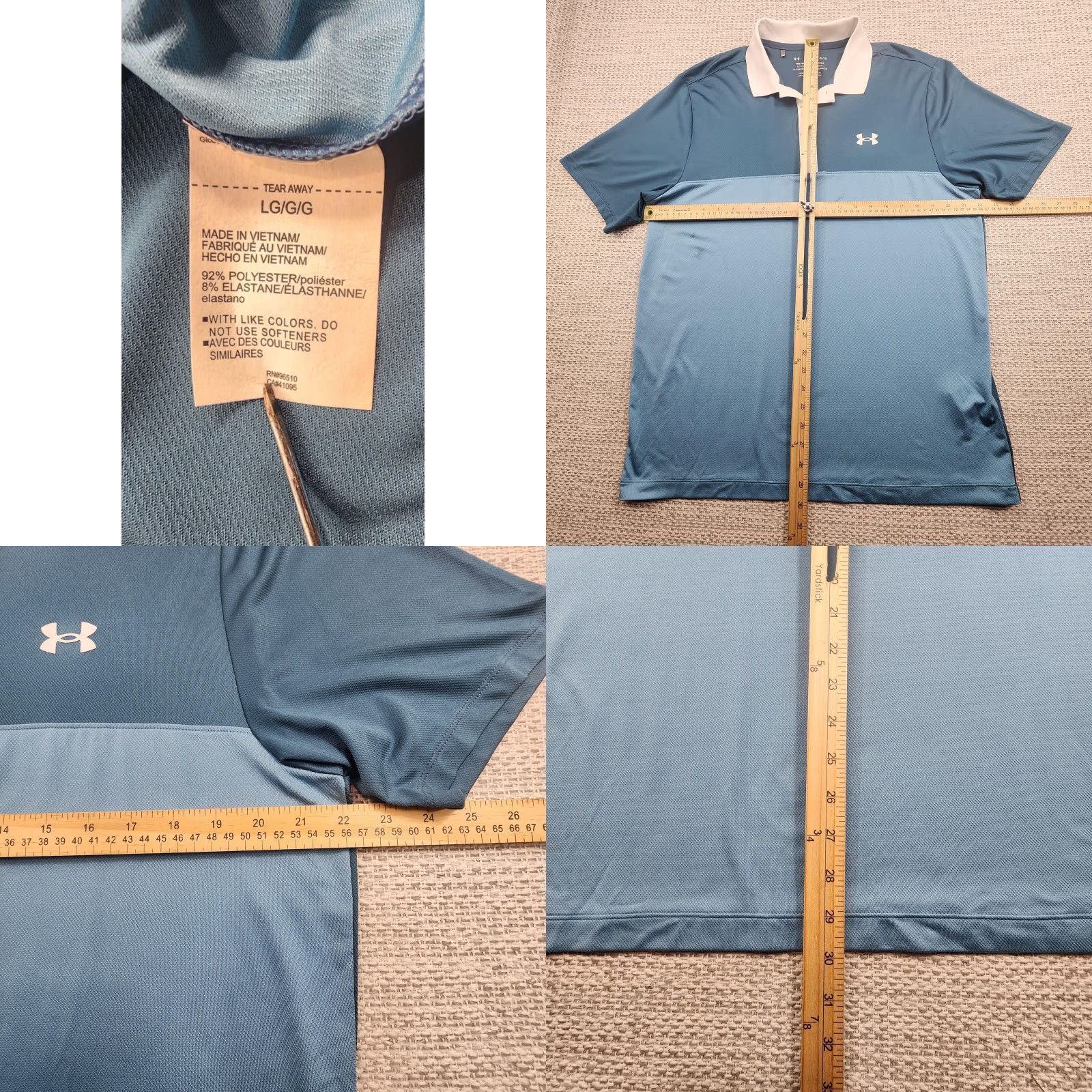 Under Armour Under Armour Polo Shirt Mens L Blue Performance Polo Golf Athletic Lightweight Size US L / EU 52-54 / 3 - 8 Thumbnail