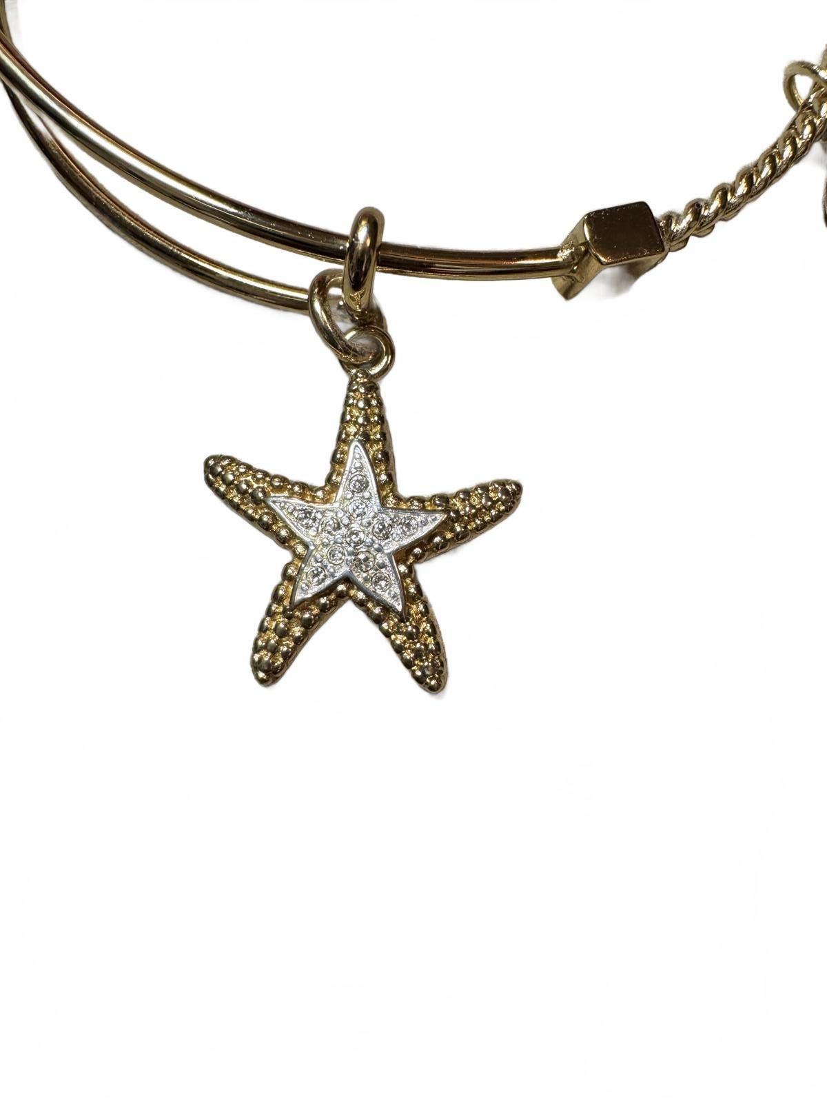 Other Alex and Ani Gold Starfish Charm Expandable Bangle Bracelet Size ONE SIZE - 2 Thumbnail