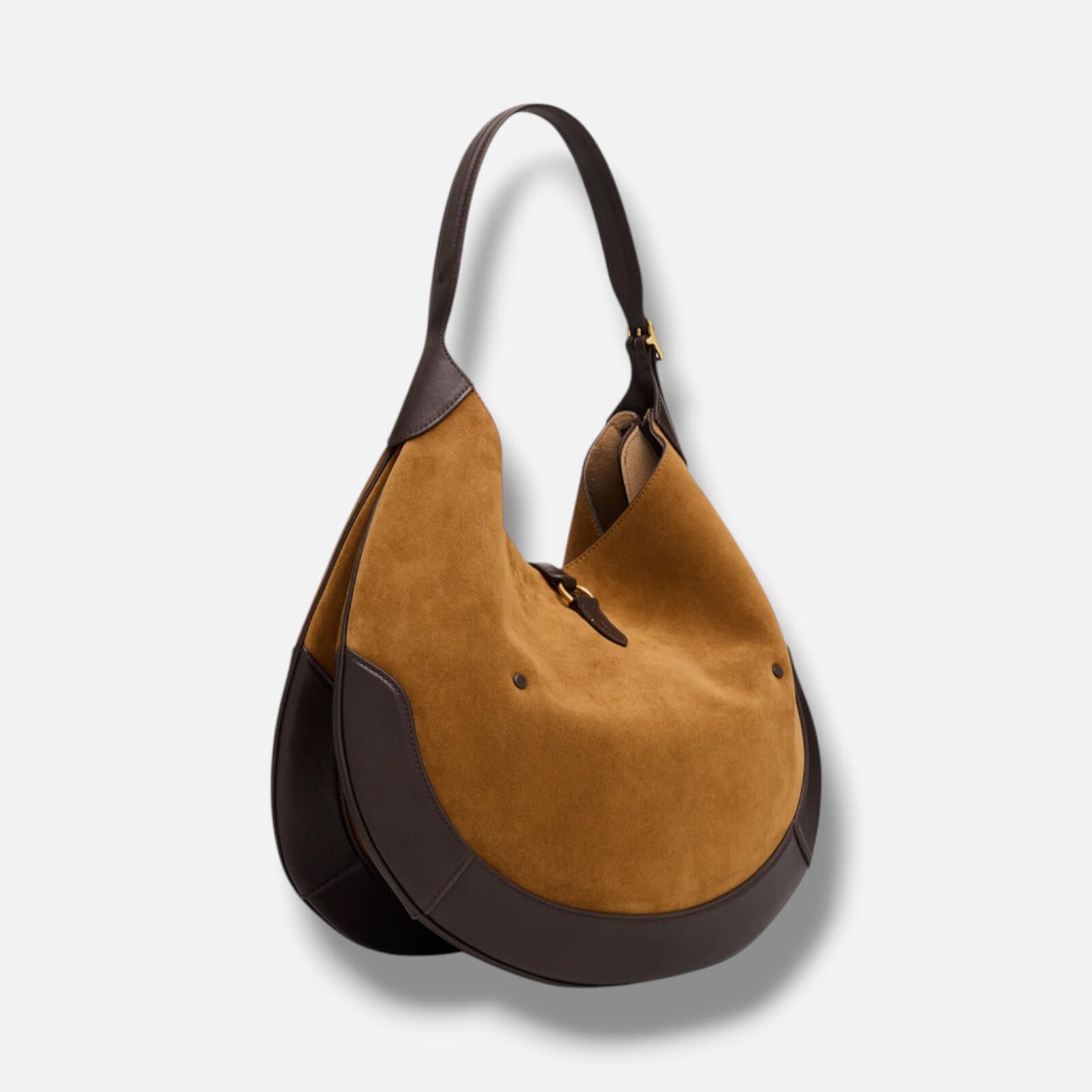 Polo Ralph Lauren Polo ID Ralph Lauren Women's Brown Suede Large Shoulder Bag Size ONE SIZE - 3 Thumbnail