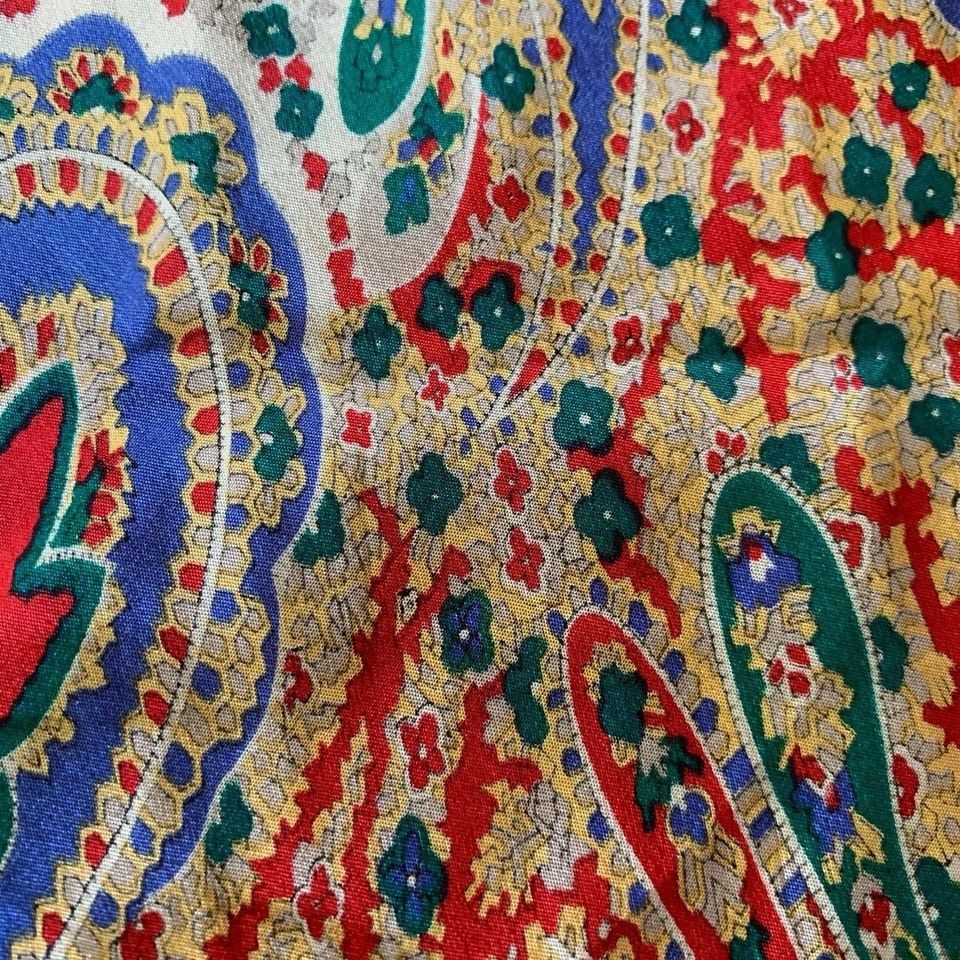 Vintage Vintage Echo Red Floral Paisley Novelty Eclectic Print Scarf Size ONE SIZE - 5 Thumbnail