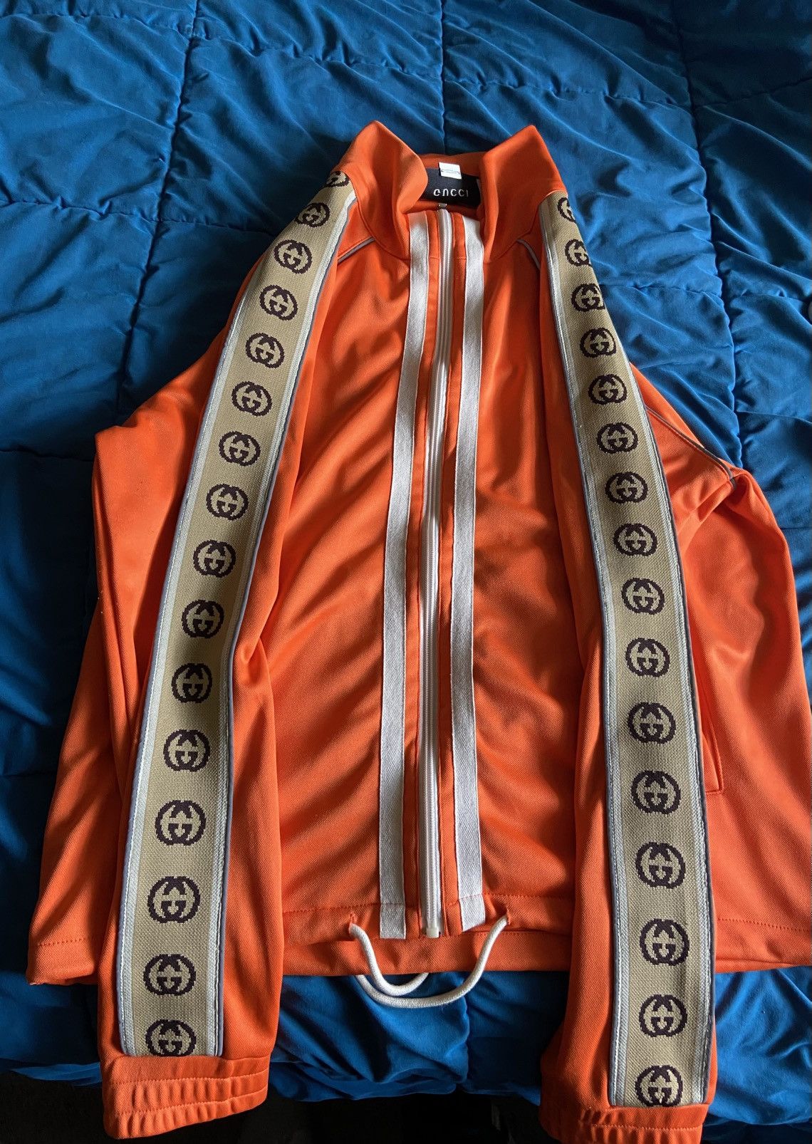 Gucci Gucci Mens Orange Track Jacket fits size Small/Medium Size US M / EU 48-50 / 2 - 3 Thumbnail