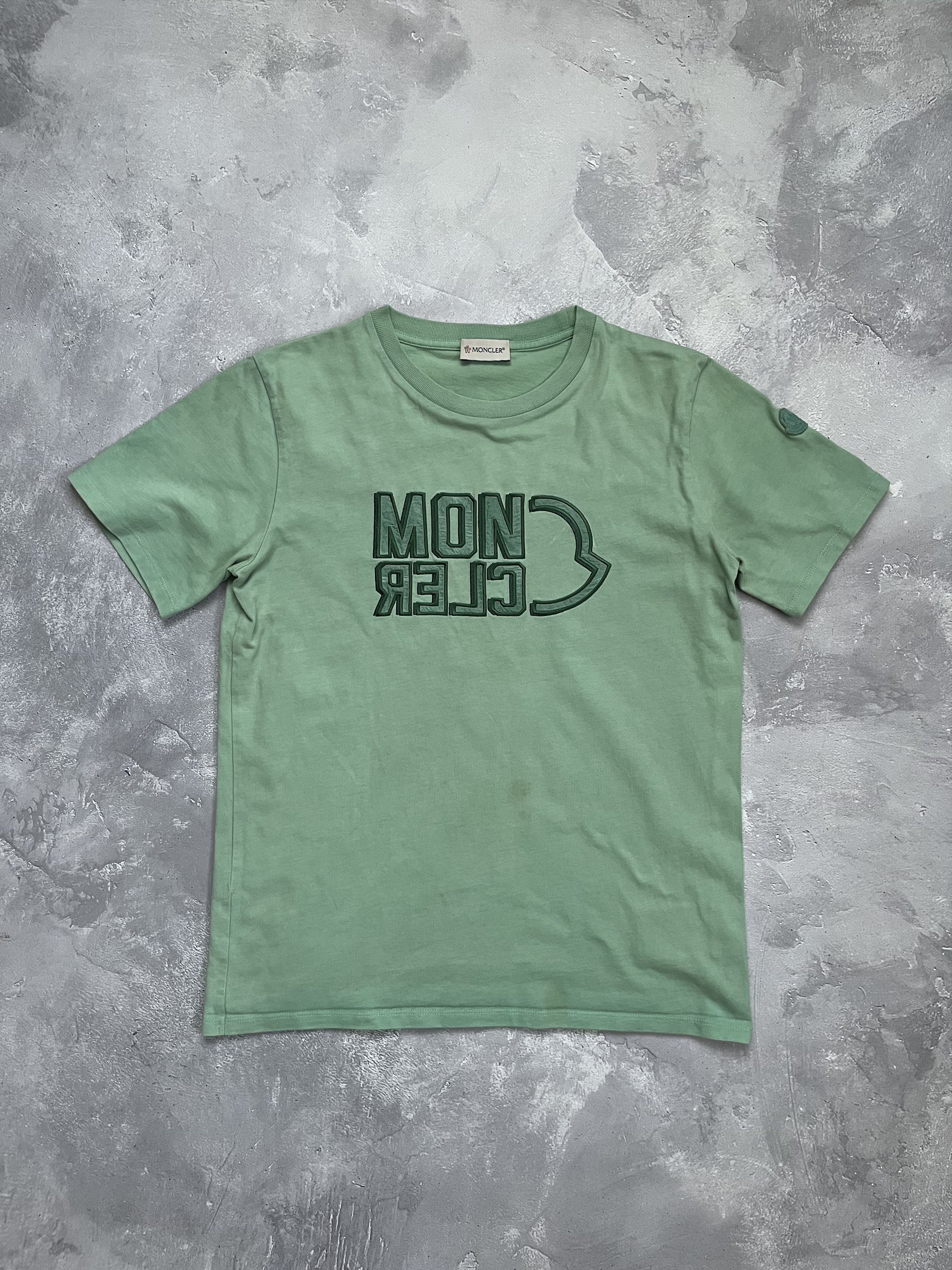 Moncler MONCLER SS Big Logo T-Shirt Green Crewneck Cotton Size US XS / EU 42 / 0 - 1 Thumbnail