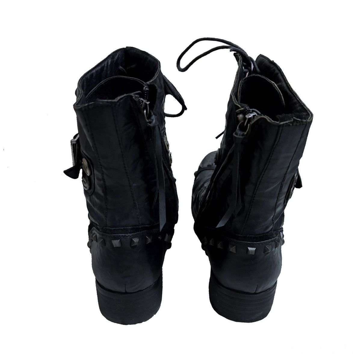 Roberto Cavalli 00s Just Cavalli Studded Buckle Wrinkled Boots Size US 10.5 / EU 43-44 - 4 Thumbnail