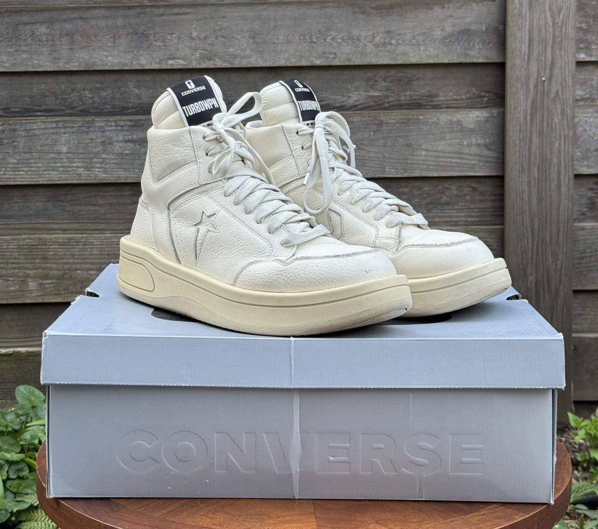 image of Drkshdw Turbowpn X Converse Shoes in White Milk, Men's (Size 13)