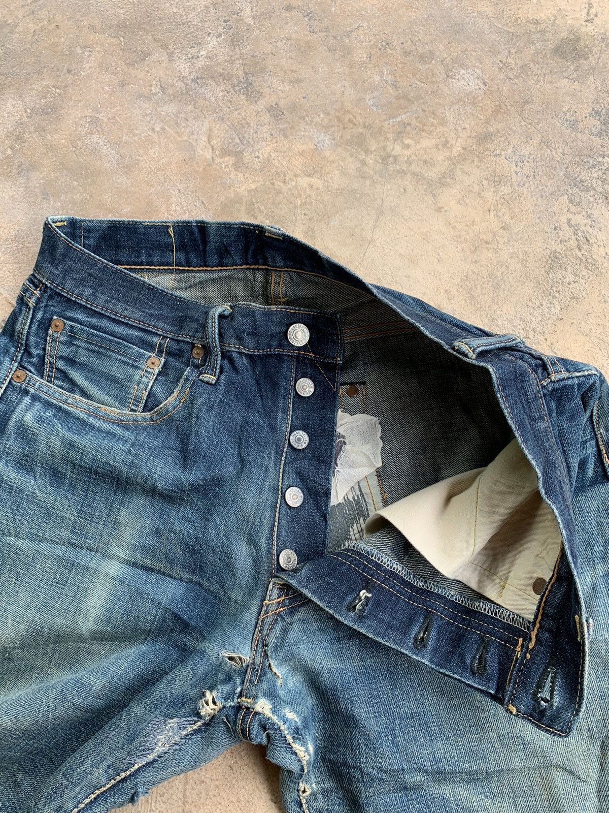 Japanese Brand × Vintage Vintage Go West Yellow divsion Selvedge distressed denim Size US 30 / EU 46 - 10 Thumbnail