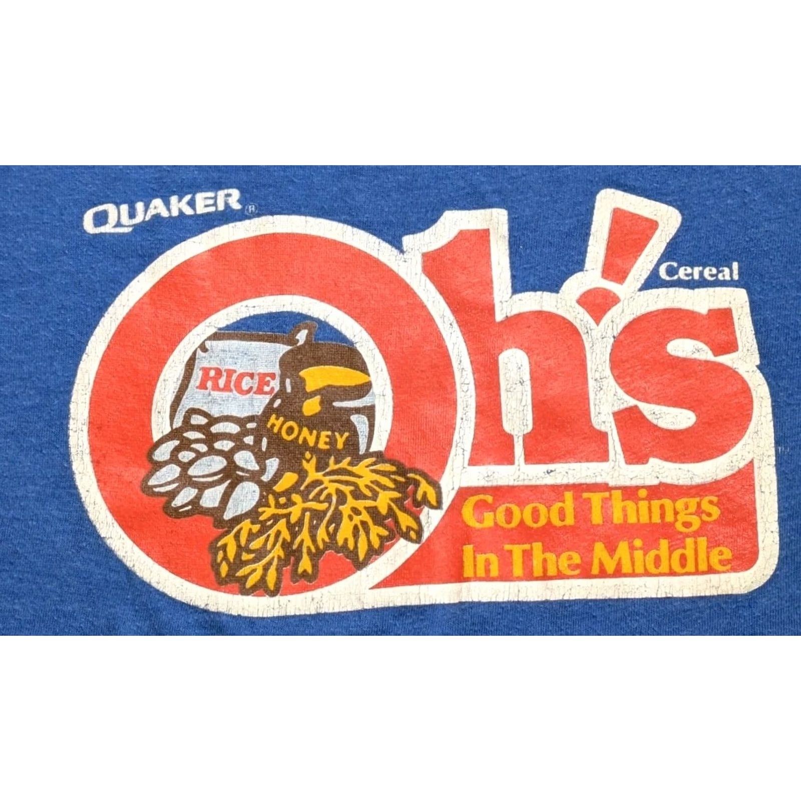 Vintage VINTAGE Quaker Oh's Cereal Shirt Oats Single Stitch 80s Rare Made In USA S/M Size US M / EU 48-50 / 2 - 3 Thumbnail