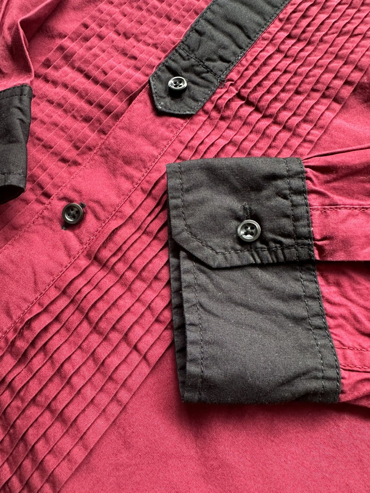 JUN MEN 2010's Junmen burgundy Avantgarde hediboy shirt Size US M / EU 48-50 / 2 - 7 Thumbnail