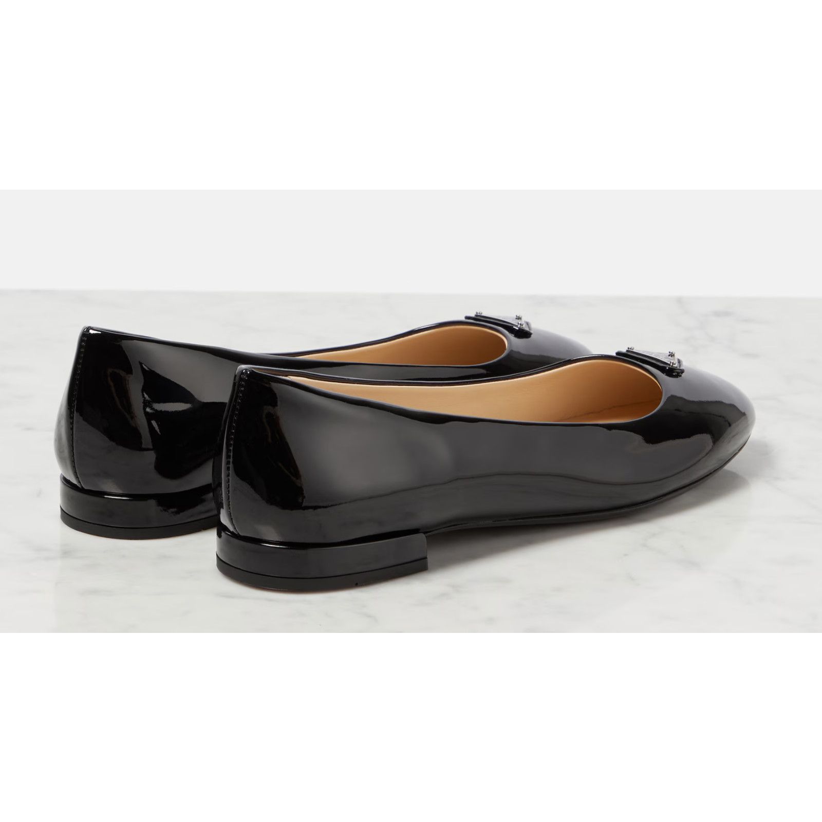 Prada Prada Black Patent Silver Triangle Logo Ballet Flat 39 Size US 9 / IT 39 - 16 Thumbnail