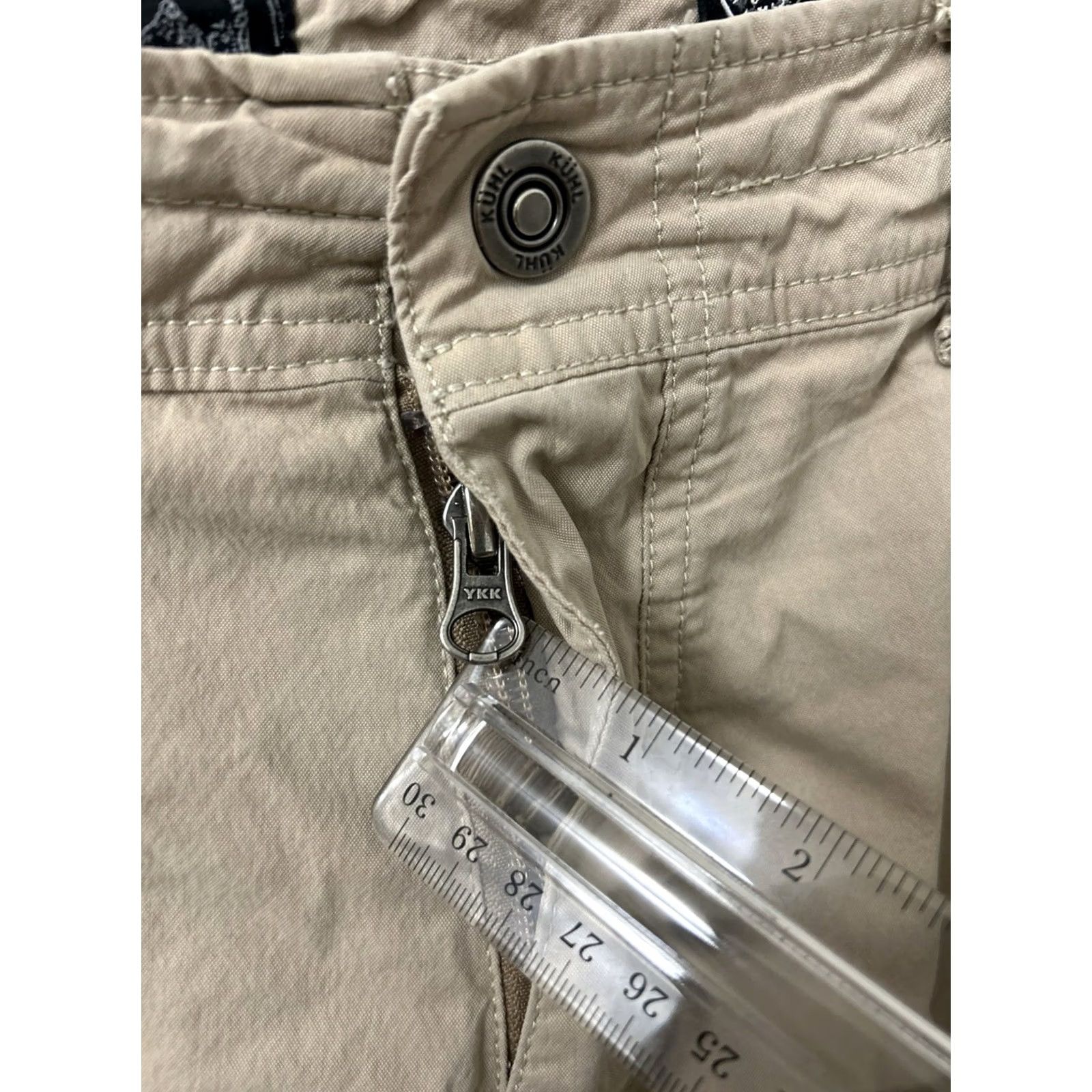 Vintage KÜHL Rydr Pants Mens 36x29 Tan Khaki Flat Front 5-Pocket Canvas Stretch Outdoor Hiking Casual Workwear Regular Fit Size US 36 / EU 52 - 6 Thumbnail