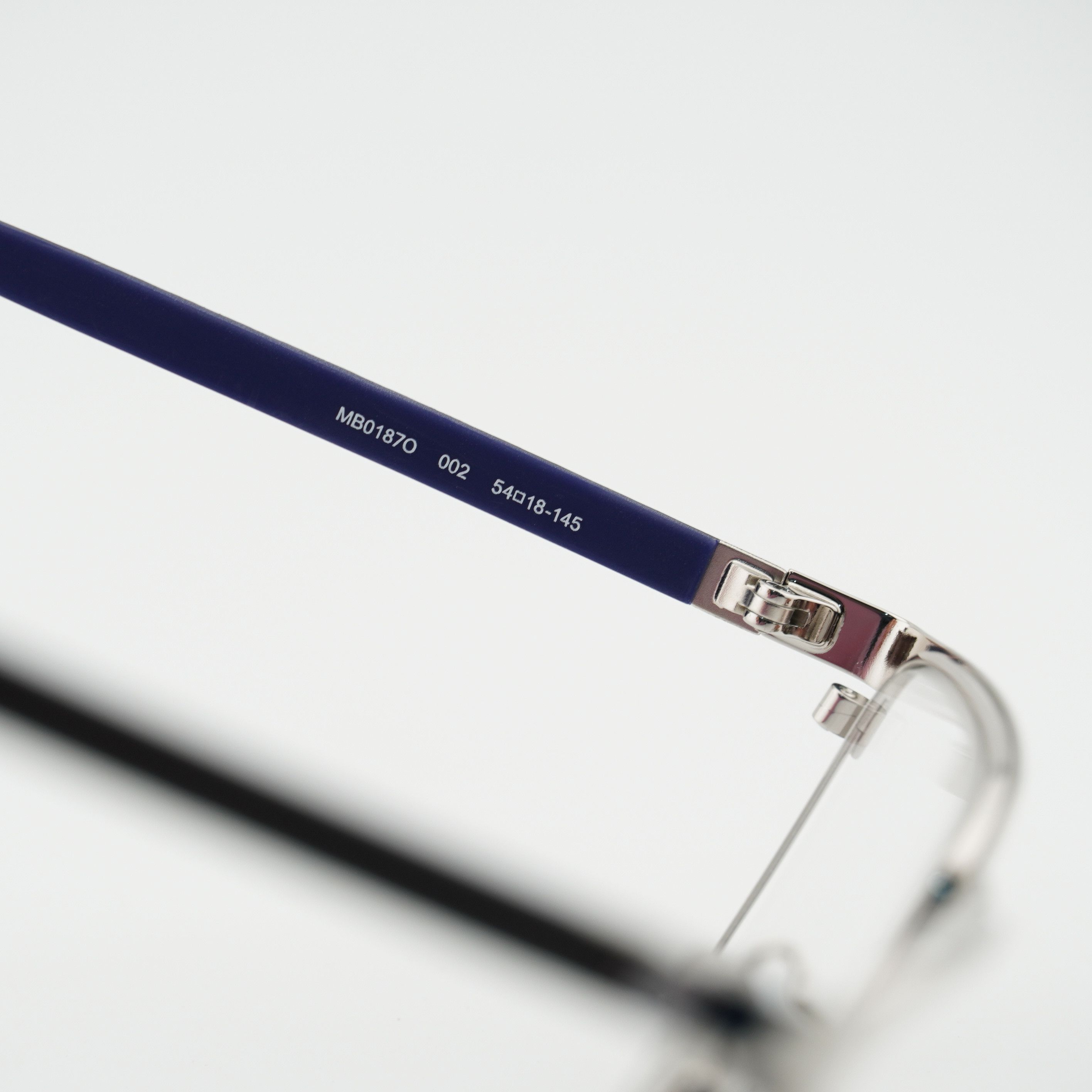 Montblanc Montblanc MB0187O 002 Eyeglasses Silver 54mm Rectangle Frame Size ONE SIZE - 3 Thumbnail