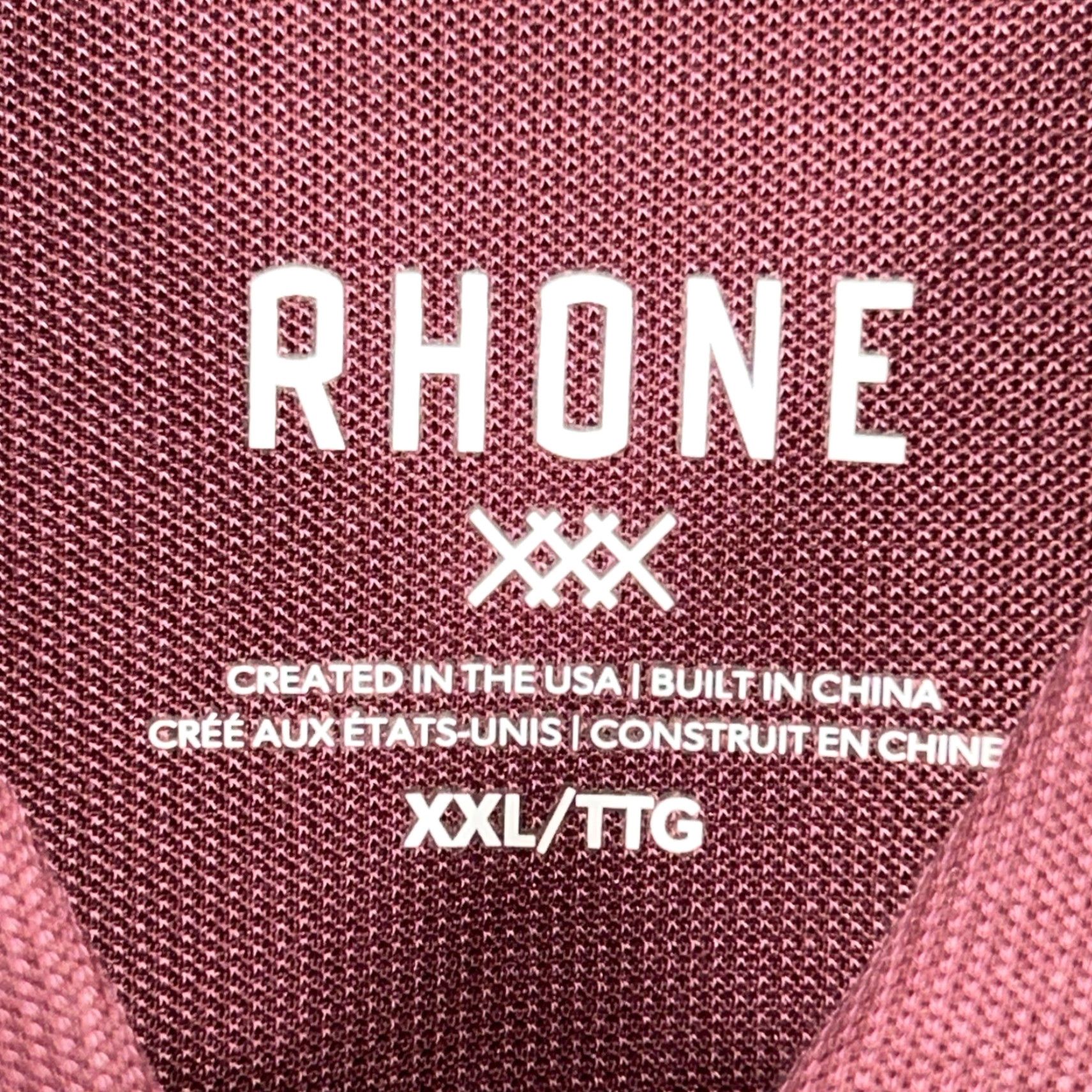Rhone Rhone Polo Shirt Men 2XL Red Maroon Stretch Performance Golf Activewear Casual Shirt Polo Collar Spread Logo Size US XXL / EU 58 / 5 - 3 Thumbnail