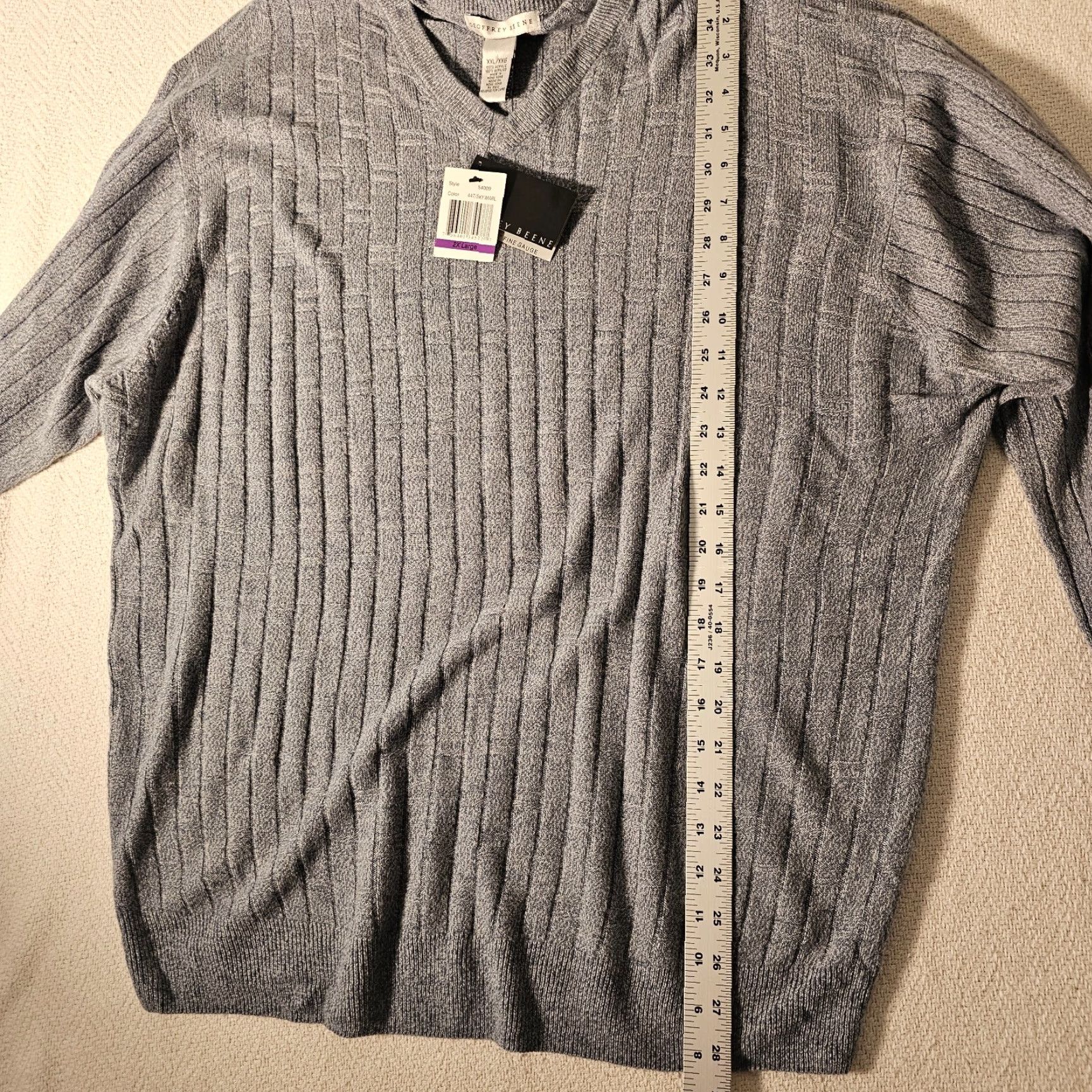 Geoffrey Beene Geoffrey Beene Sweater V-Neck 2XL Blue Knits Ribbed Trim Pullover Men Vintage No 90s Casual Dress Lightweight Knit Top Size US XXL / EU 58 / 5 - 4 Thumbnail