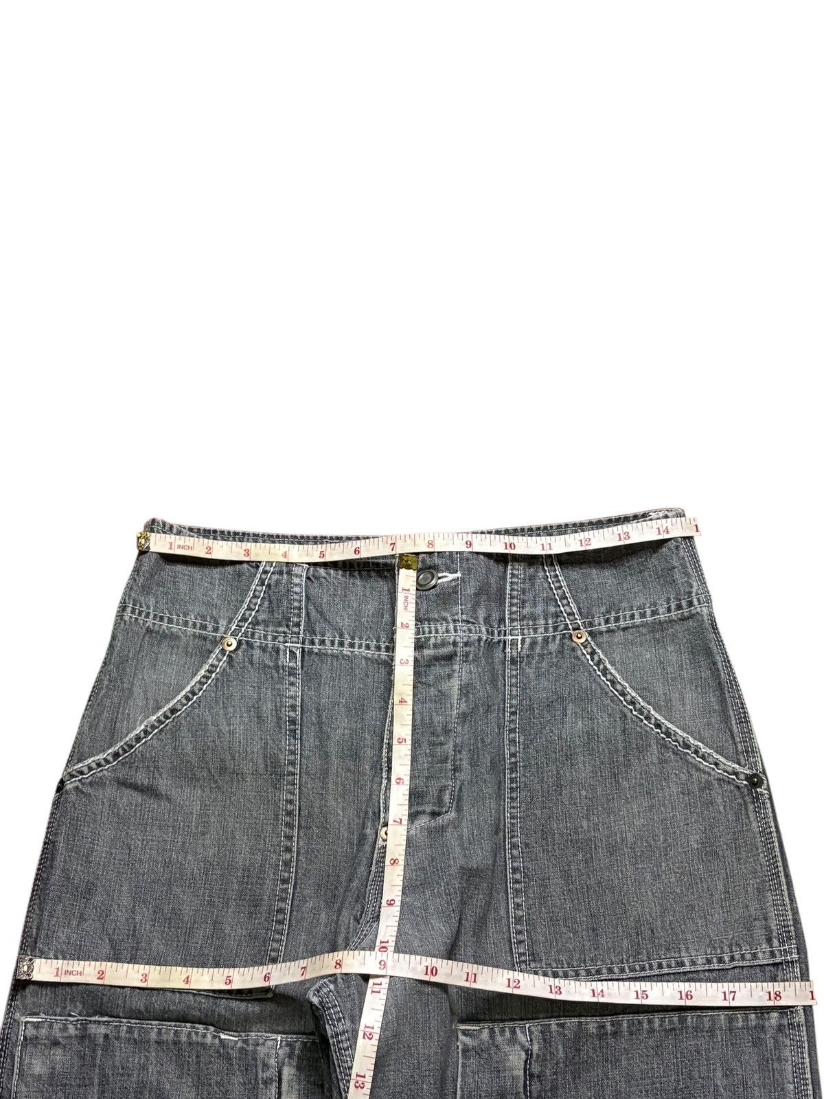 Japanese Brand × Rocawear Vintage Japanese Brand Tactical Cargo Acid Mud Wash Jeans Size US 29 - 11 Thumbnail