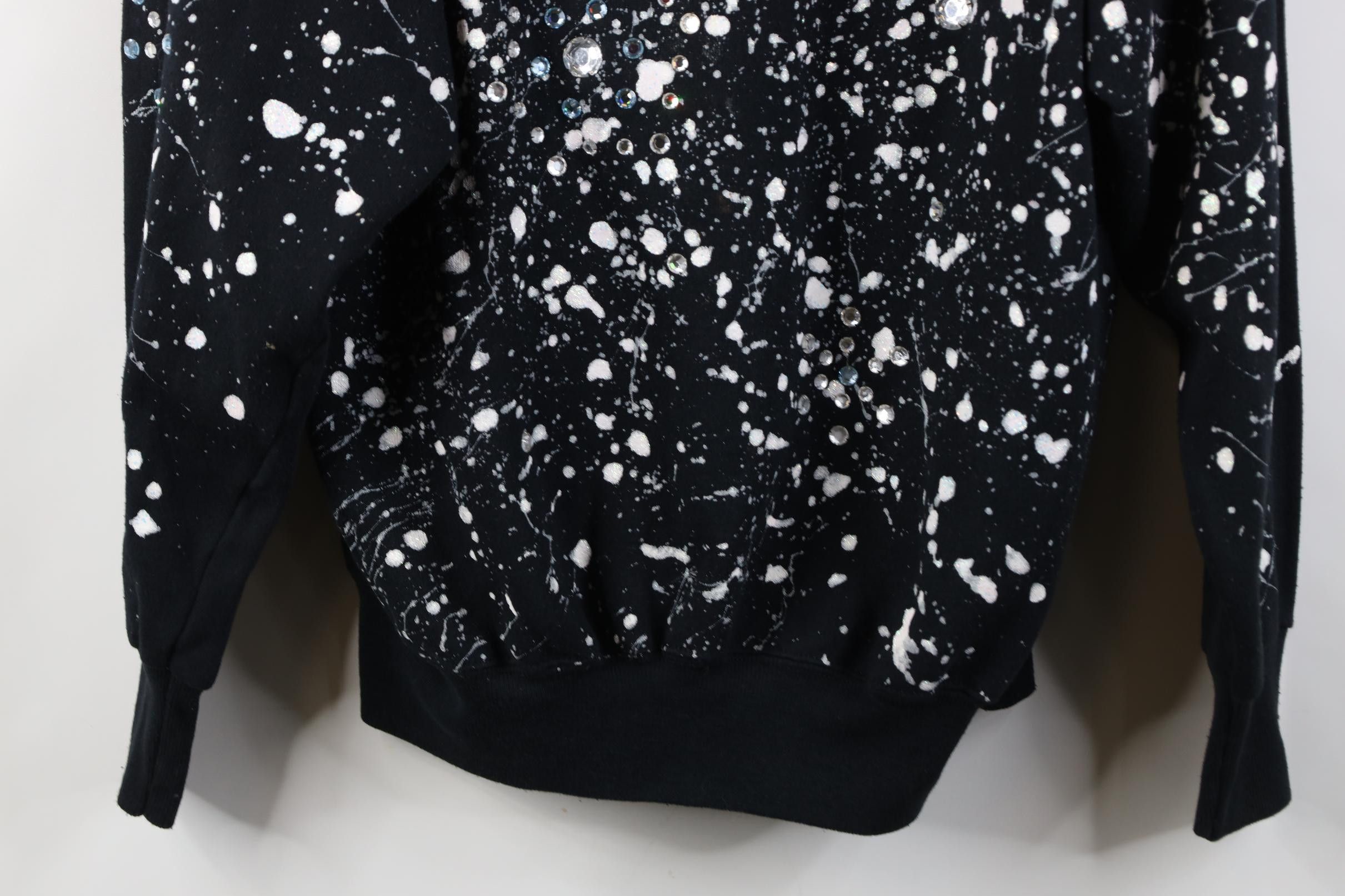 Vintage Vintage 90s Rhinestoned Snow Glitter Glue Sweatshirt USA Size XL / US 12-14 / IT 48-50 - 3 Thumbnail