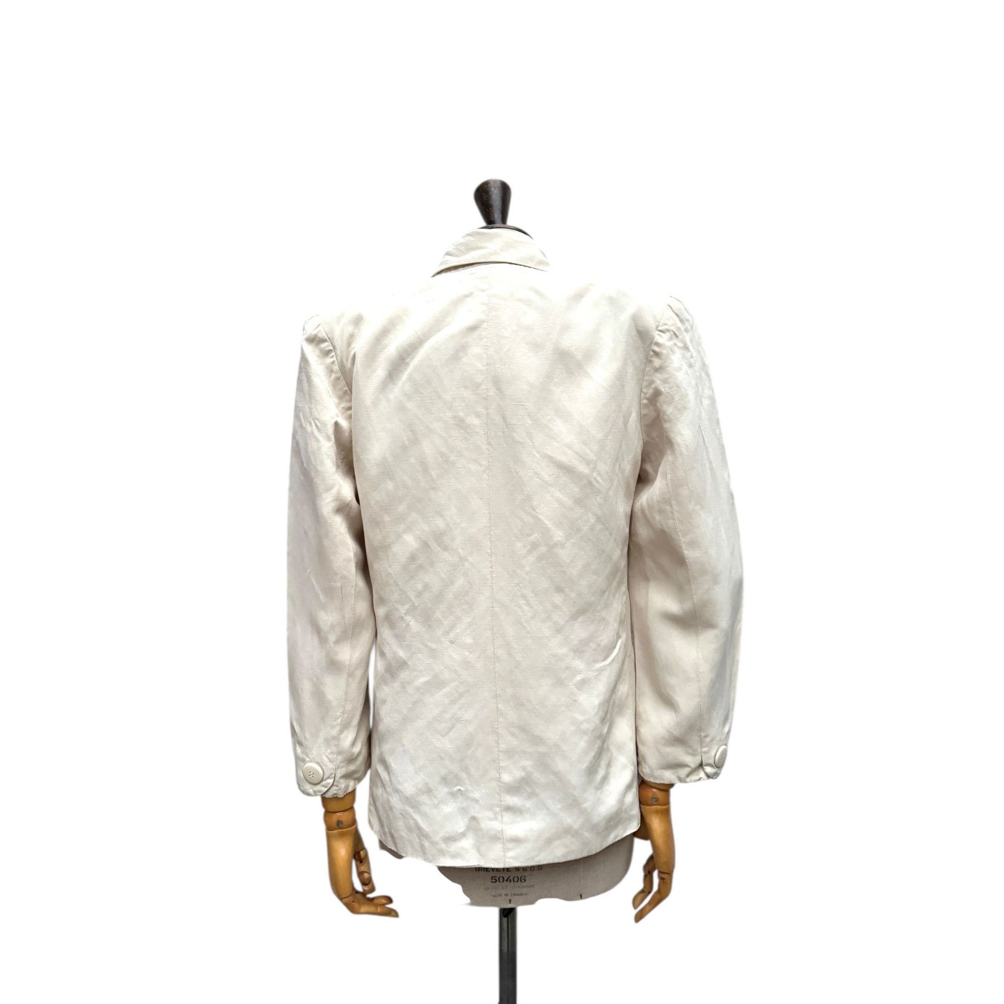 Yves Saint Laurent 1980s Beige Linen Blazer Jacket Size M / US 6-8 / IT 42-44 - 5 Thumbnail