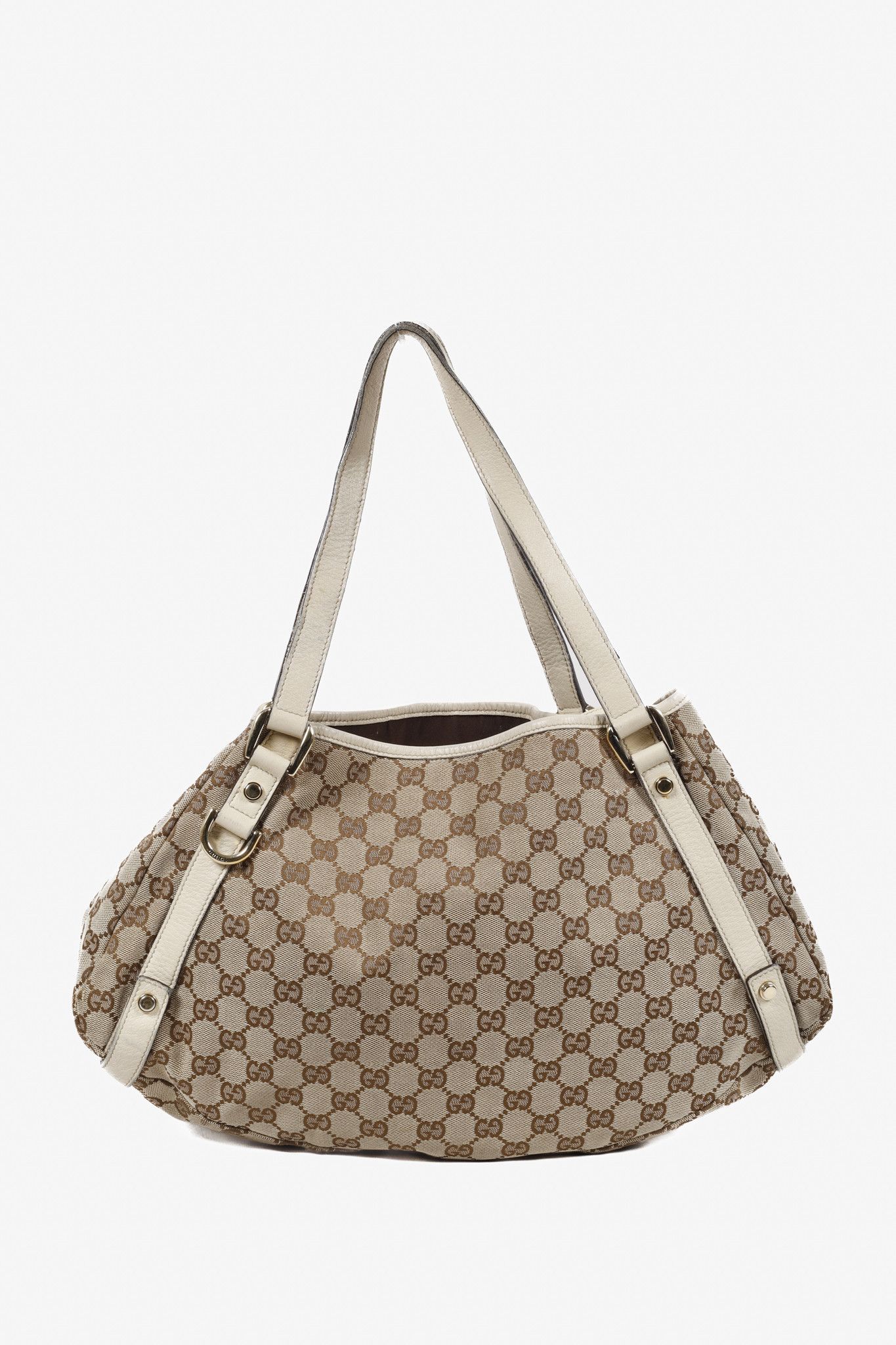 image of Gucci Abbey Canvas Guccissima Bag in Beige, Women's