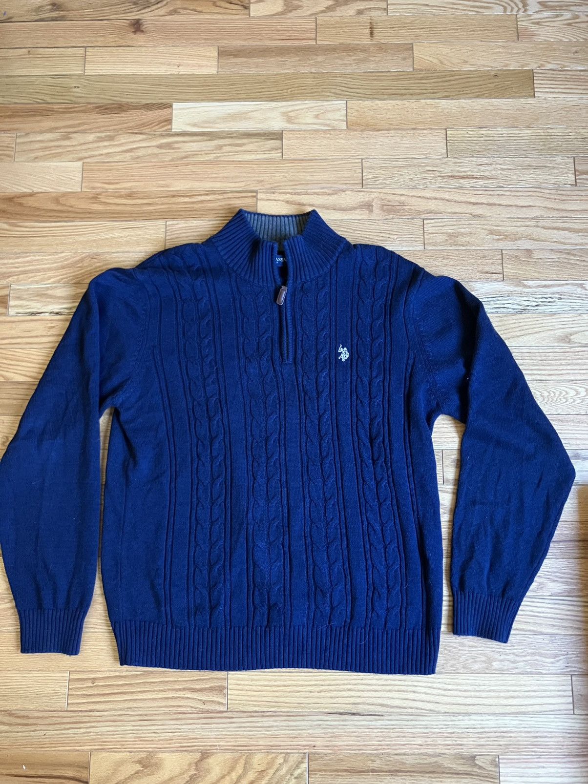 Polo Ralph Lauren Polo Ralph Lauren Dark Blue 1/4 zip cable knit sweater sz XL Size US XL / EU 56 / 4 - 1 Thumbnail