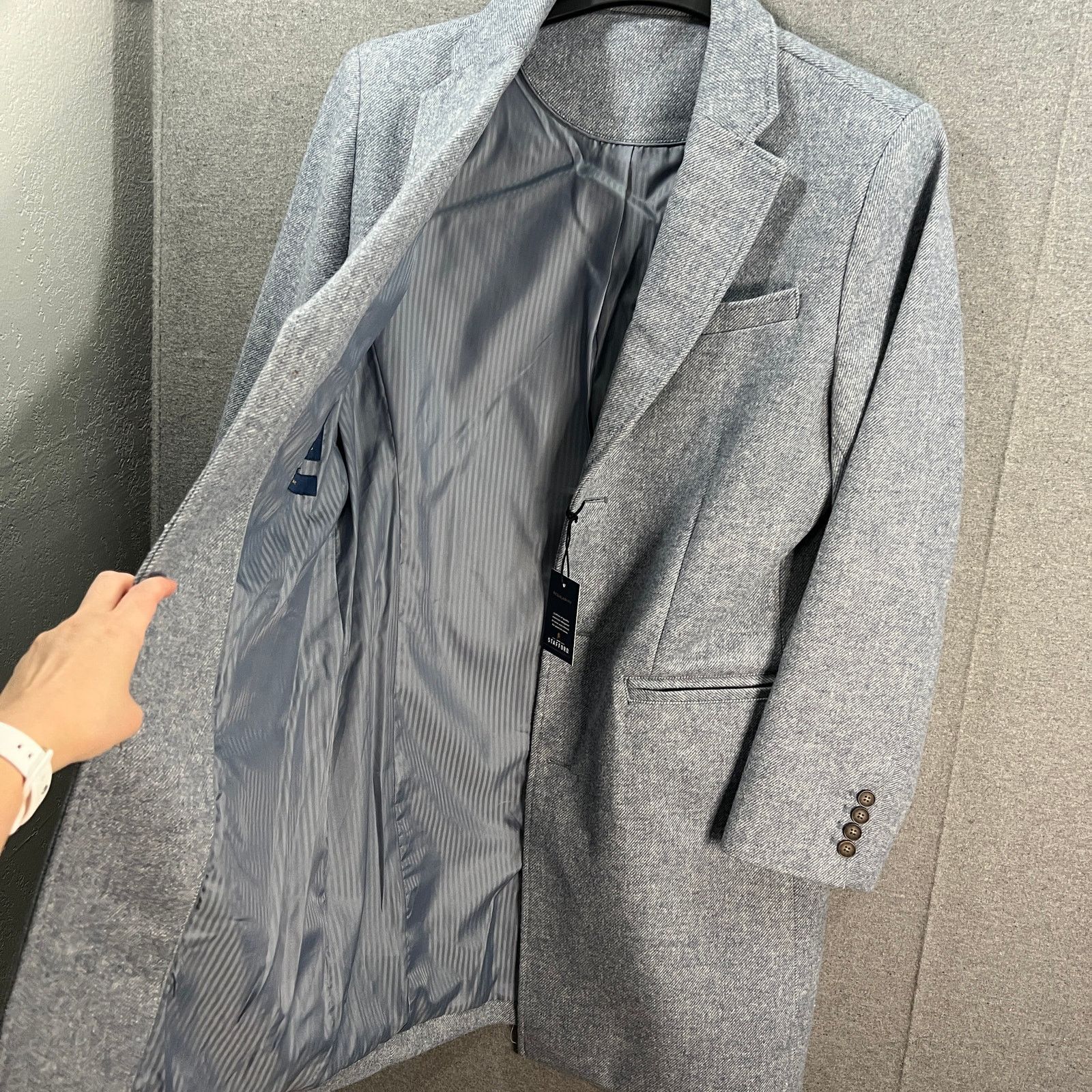 Other Stafford Mens Water Resistant Midweight Topcoat Coat Light Size US M / EU 48-50 / 2 - 6 Thumbnail