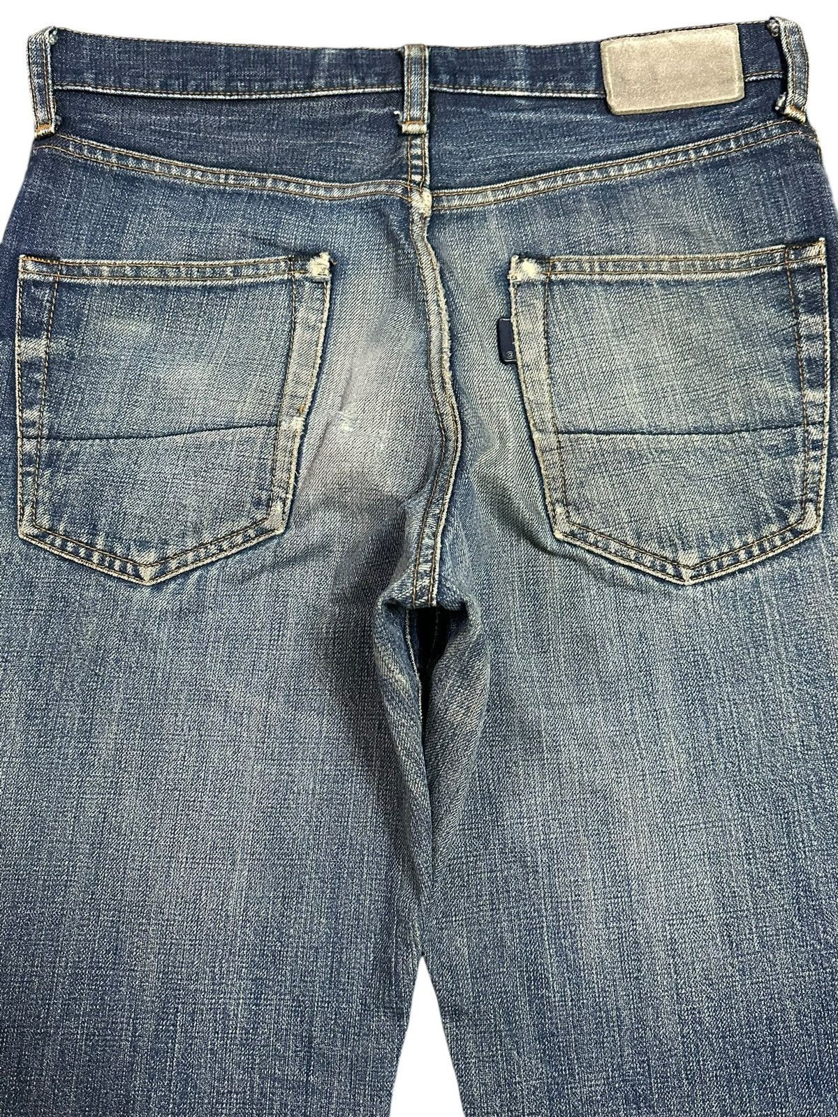 ABAHOUSE Vintage Japanese Abahouse Blue Wash Distressed Flare Jeans Size US 31 - 5 Thumbnail